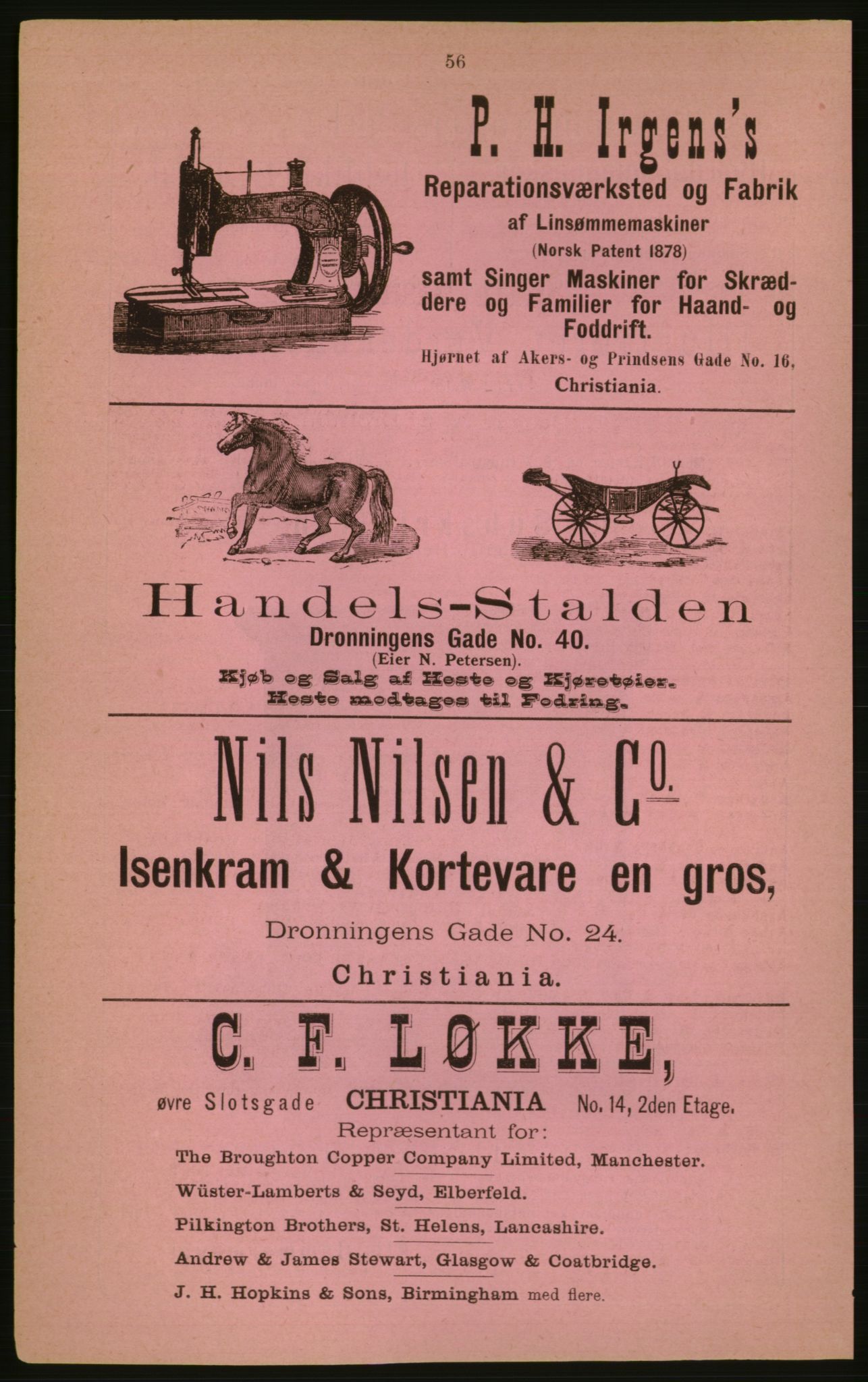 Kristiania/Oslo adressebok, PUBL/-, 1882, p. 56