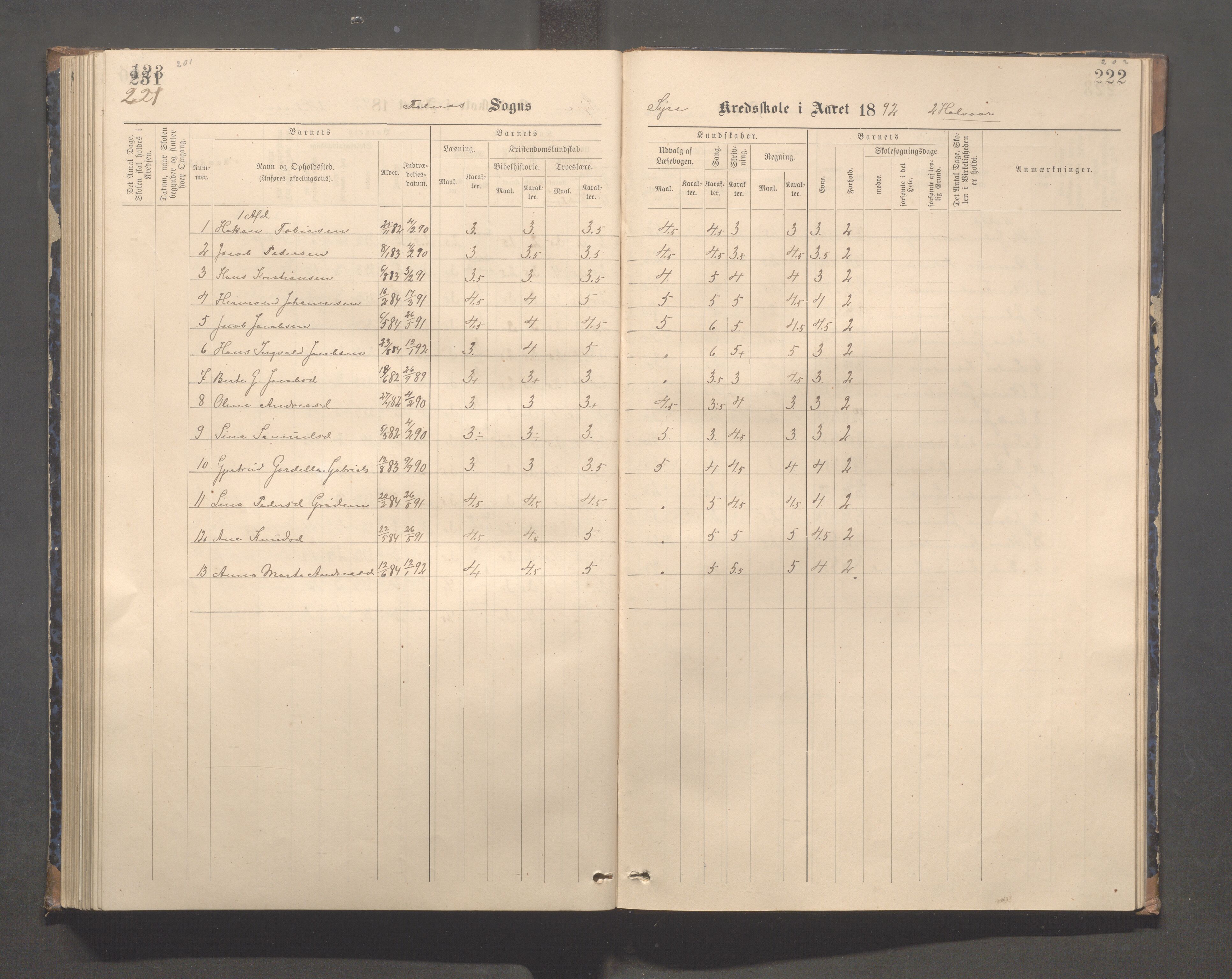 Skudenes kommune - Syre - Høynes skole, IKAR/A-307/H/L0005: Skoleprotokoll - Syre - Høynes, 1886-1898, p. 201-202