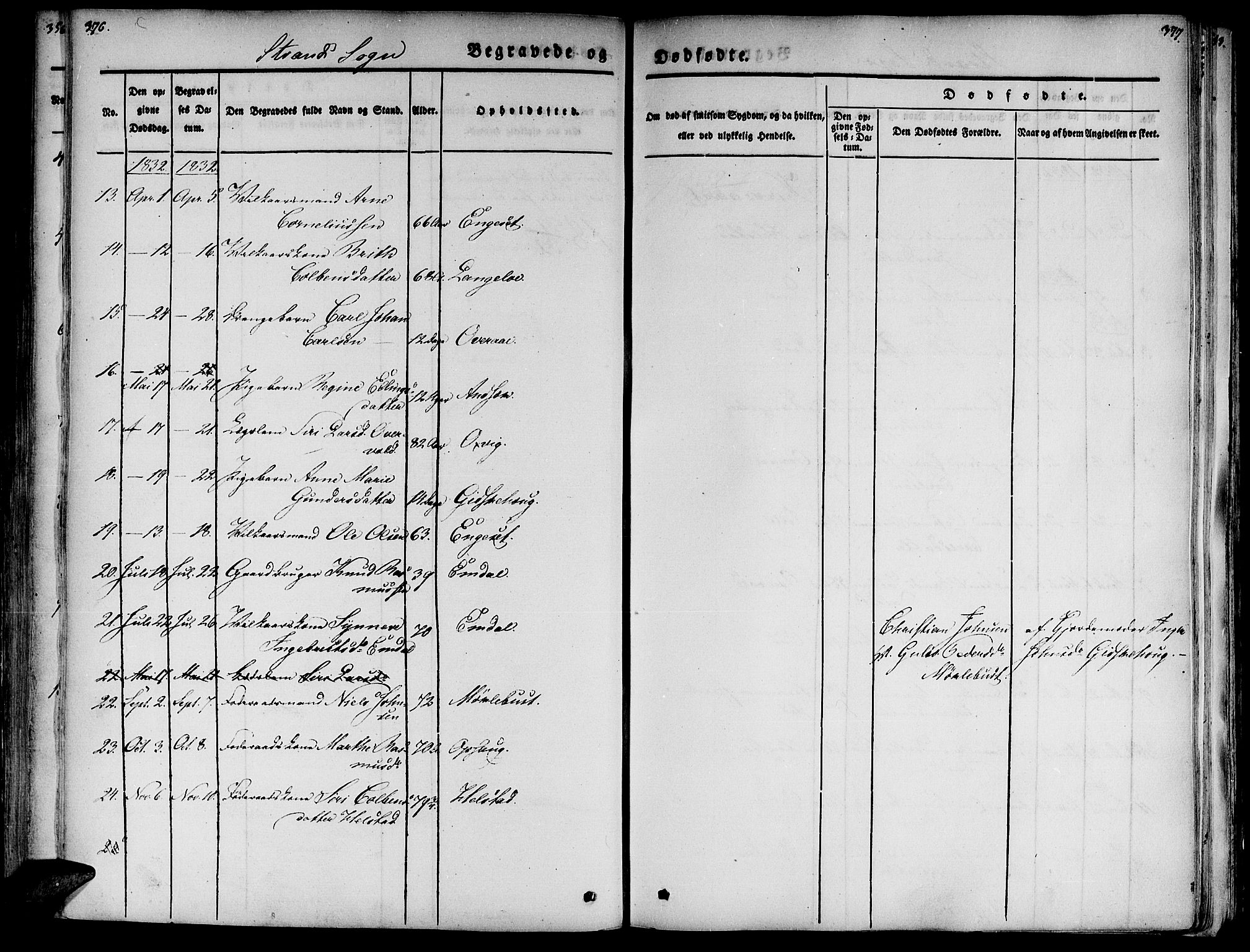 Ministerialprotokoller, klokkerbøker og fødselsregistre - Møre og Romsdal, AV/SAT-A-1454/520/L0274: Parish register (official) no. 520A04, 1827-1864, p. 376-377