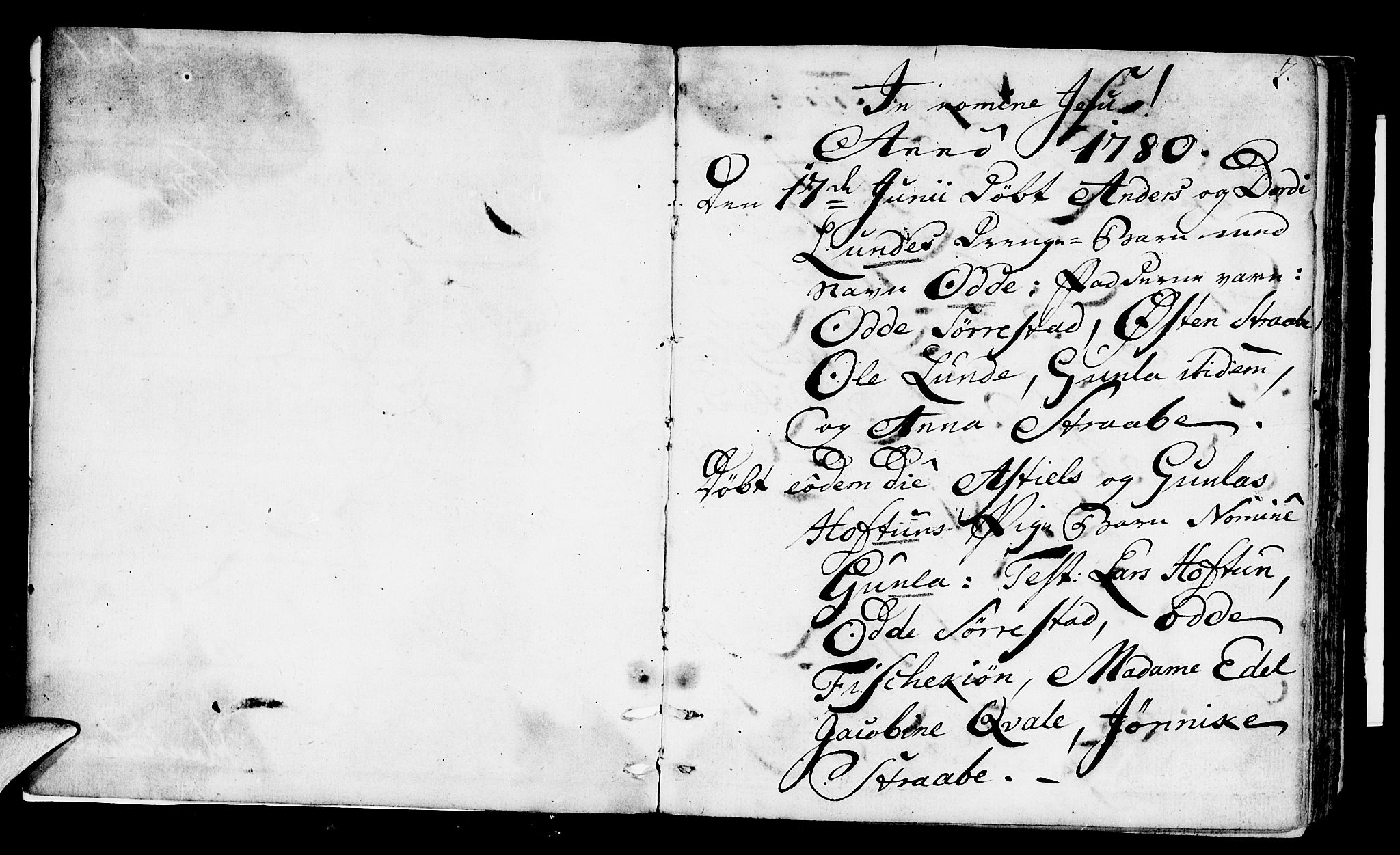 Suldal sokneprestkontor, SAST/A-101845/01/IV/L0003: Parish register (official) no. A 3, 1780-1800, p. 2