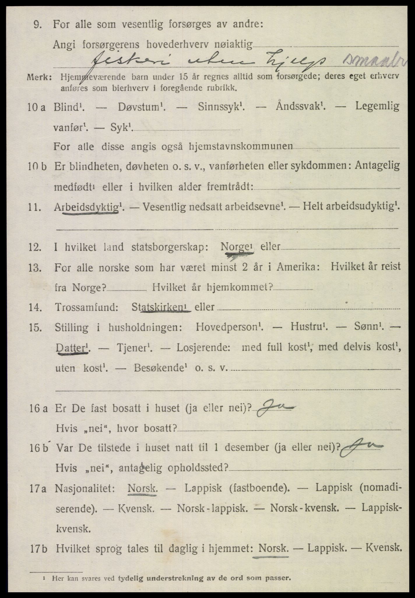 SAT, 1920 census for Otterøy, 1920, p. 2958