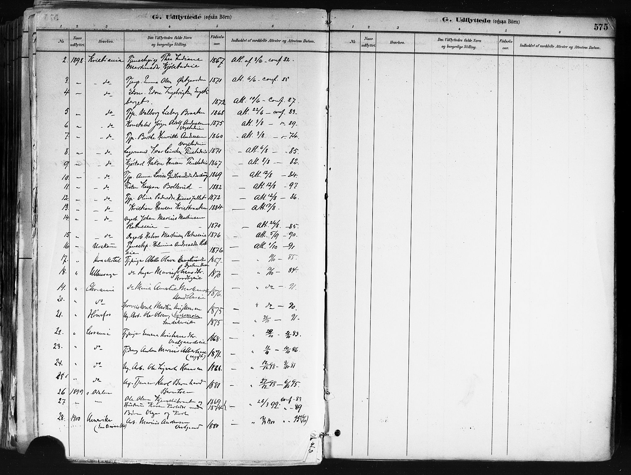 Nes prestekontor Kirkebøker, SAO/A-10410/F/Fa/L0010: Parish register (official) no. I 10, 1883-1898, p. 575