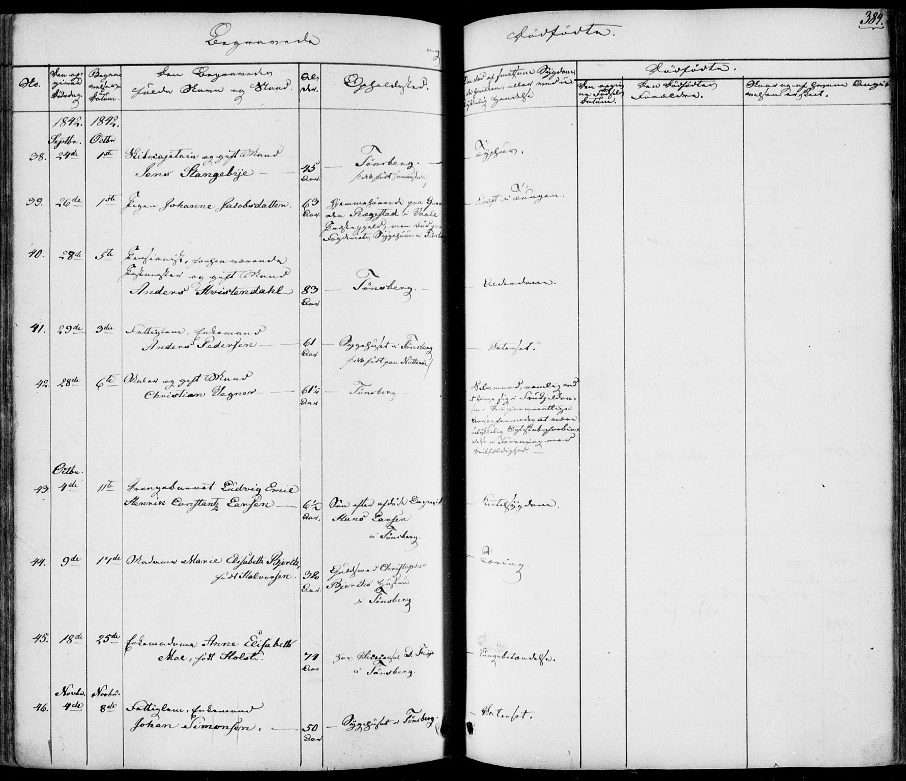 Tønsberg kirkebøker, AV/SAKO-A-330/F/Fa/L0006: Parish register (official) no. I 6, 1836-1844, p. 389