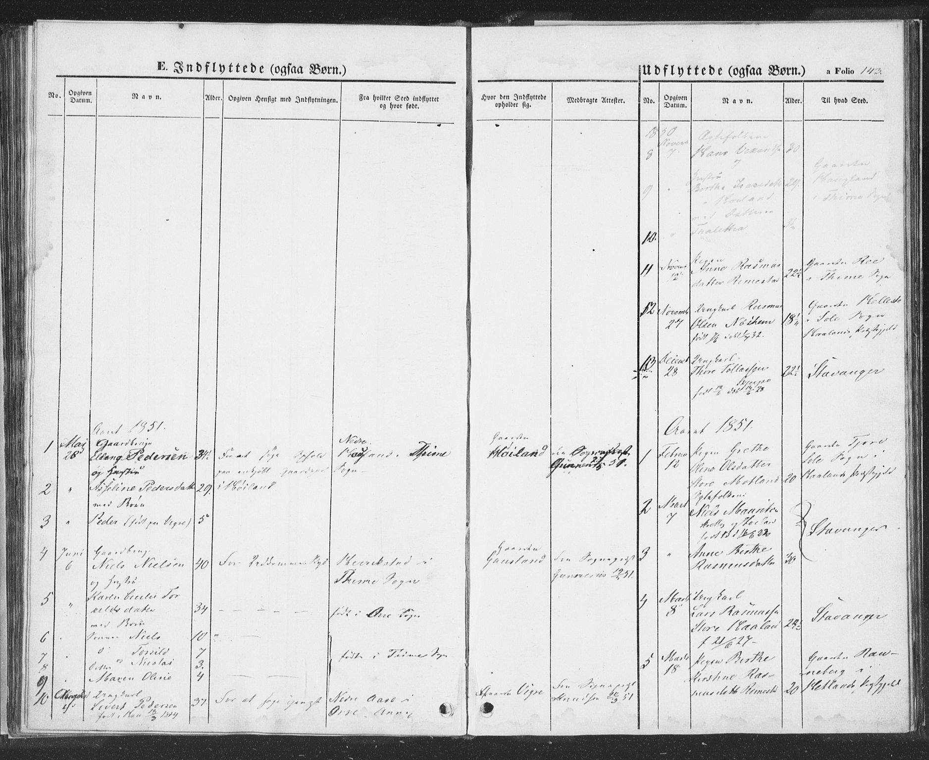 Hå sokneprestkontor, AV/SAST-A-101801/001/30BA/L0006: Parish register (official) no. A 5, 1842-1853, p. 143