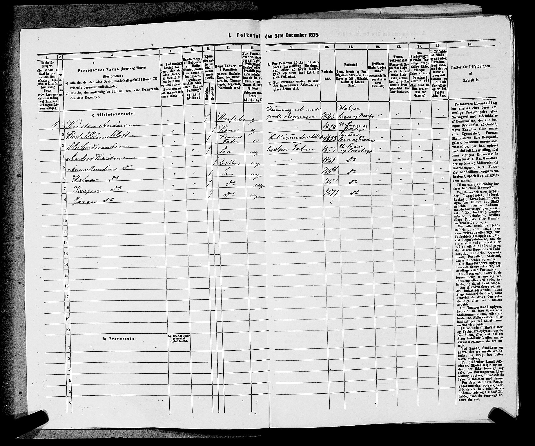 RA, 1875 census for 0224P Aurskog, 1875, p. 143