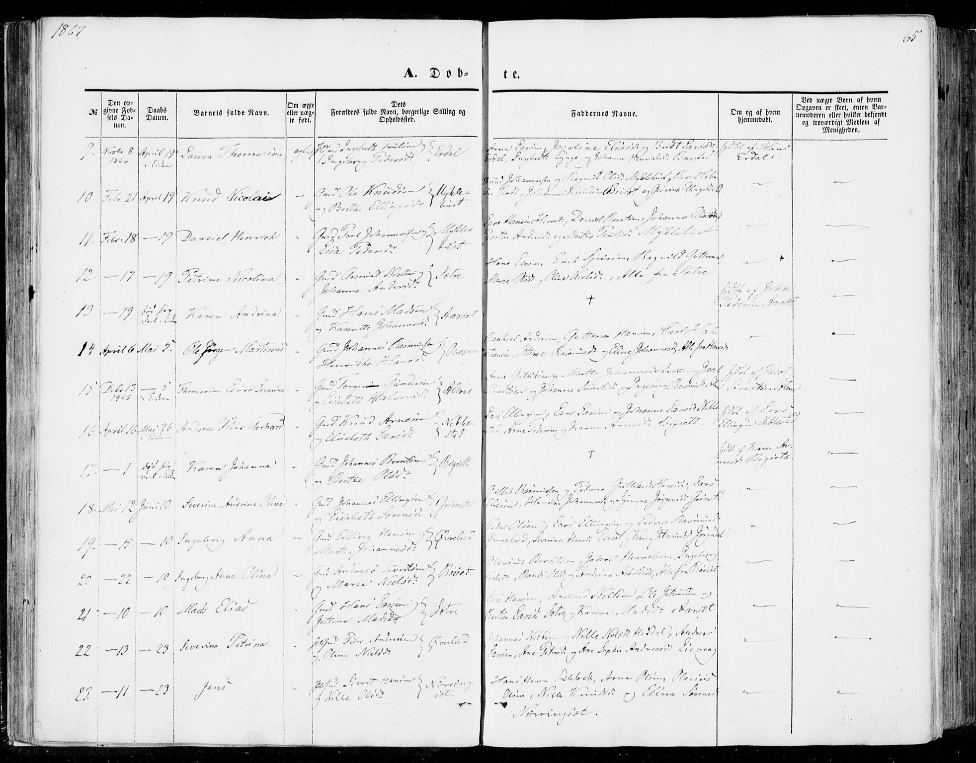 Ministerialprotokoller, klokkerbøker og fødselsregistre - Møre og Romsdal, SAT/A-1454/510/L0121: Parish register (official) no. 510A01, 1848-1877, p. 65