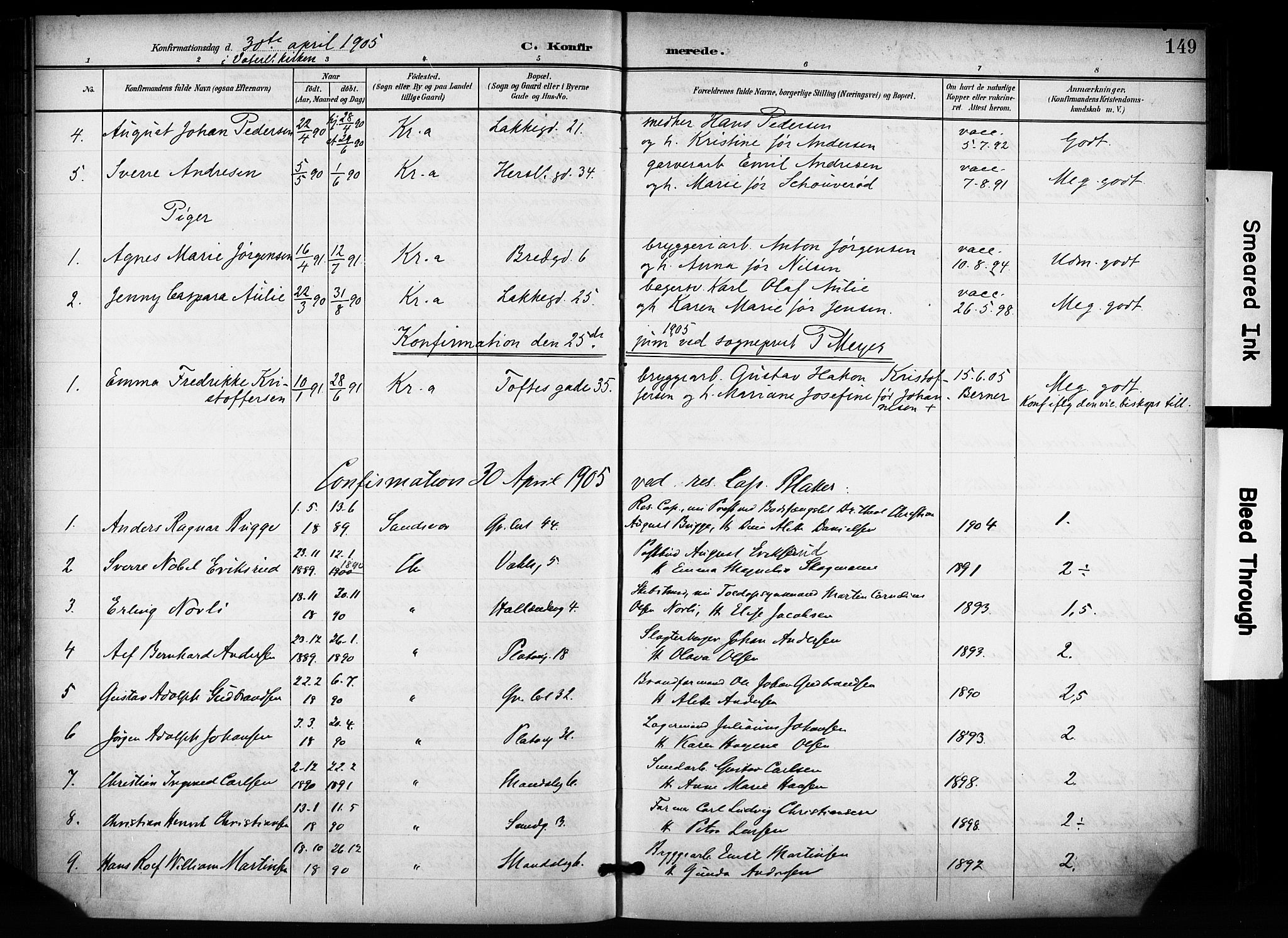 Grønland prestekontor Kirkebøker, SAO/A-10848/F/Fa/L0015: Parish register (official) no. 15, 1899-1919, p. 149
