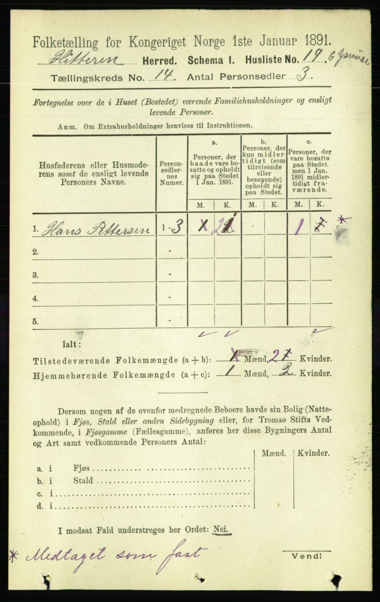 RA, 1891 census for 1617 Hitra, 1891, p. 2972