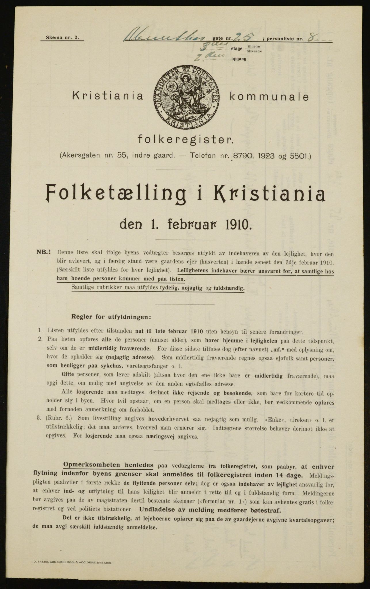 OBA, Municipal Census 1910 for Kristiania, 1910, p. 65762