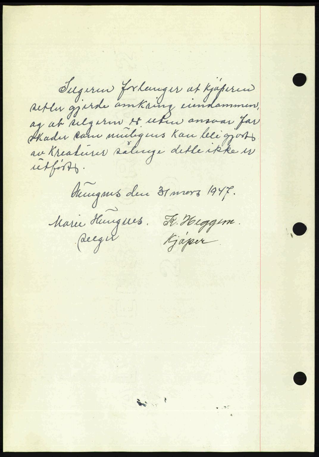 Romsdal sorenskriveri, SAT/A-4149/1/2/2C: Mortgage book no. A22, 1947-1947, Diary no: : 789/1947