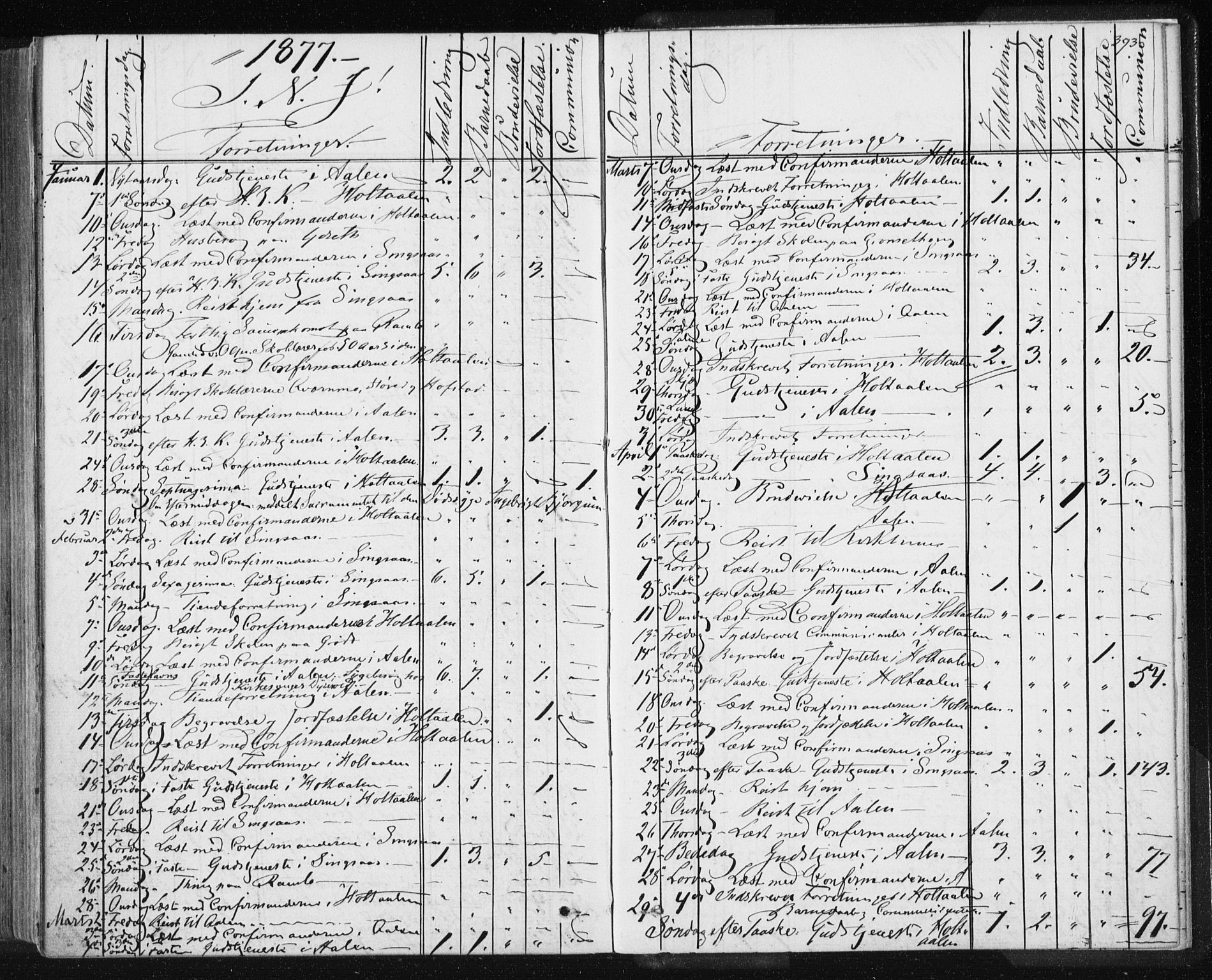 Ministerialprotokoller, klokkerbøker og fødselsregistre - Sør-Trøndelag, AV/SAT-A-1456/685/L0969: Parish register (official) no. 685A08 /1, 1870-1878, p. 393