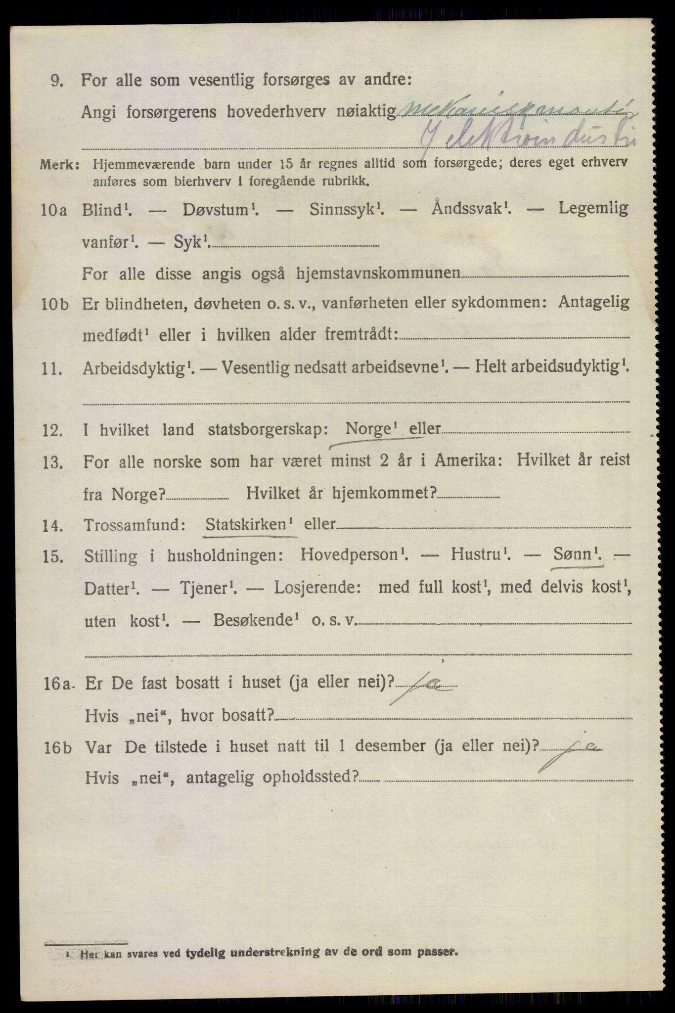 SAKO, 1920 census for Sandeherred, 1920, p. 9537