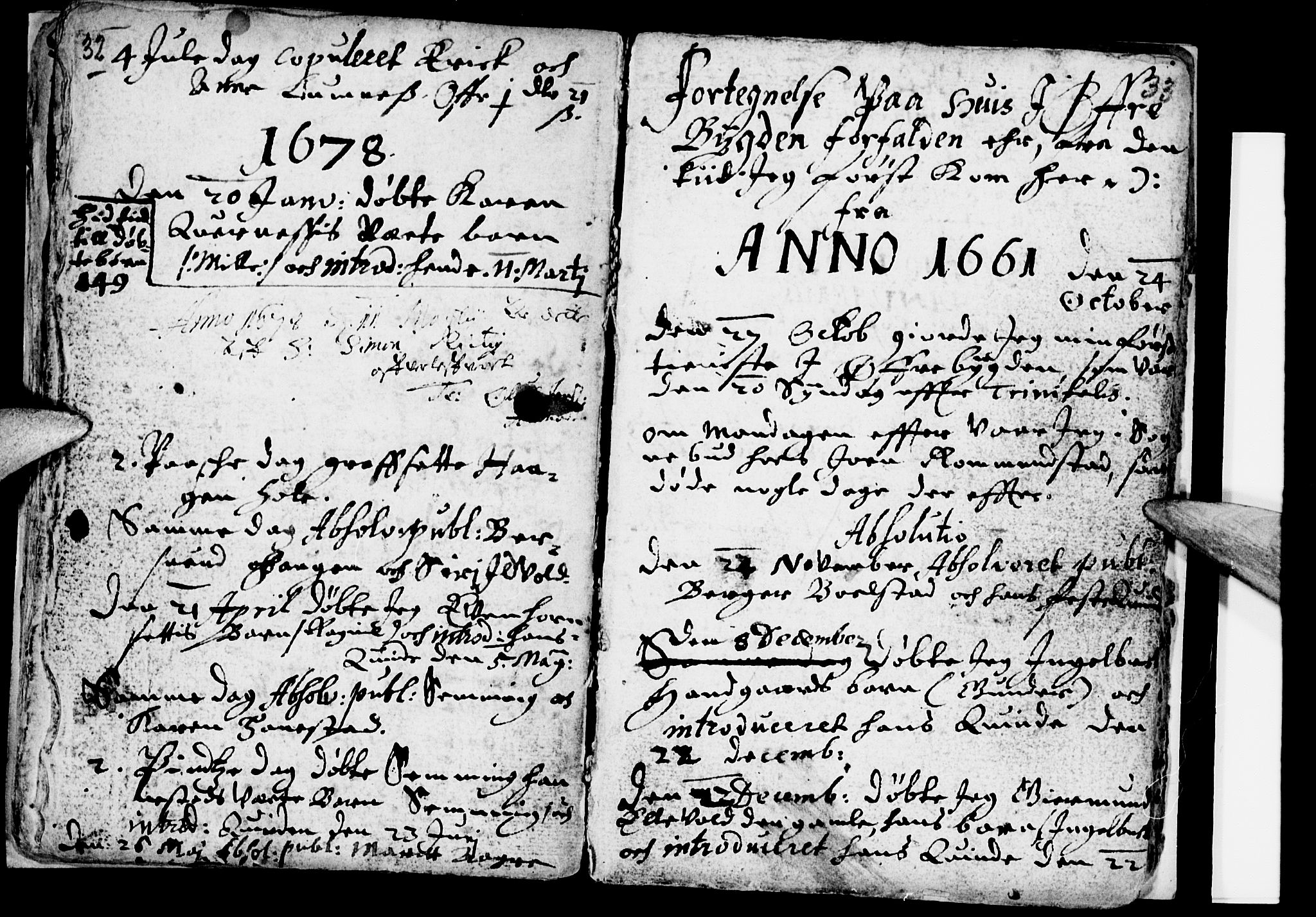 Åmot prestekontor, Hedmark, SAH/PREST-056/H/Ha/Haa/L0001: Parish register (official) no. 1 /2, 1661-1680, p. 32-33