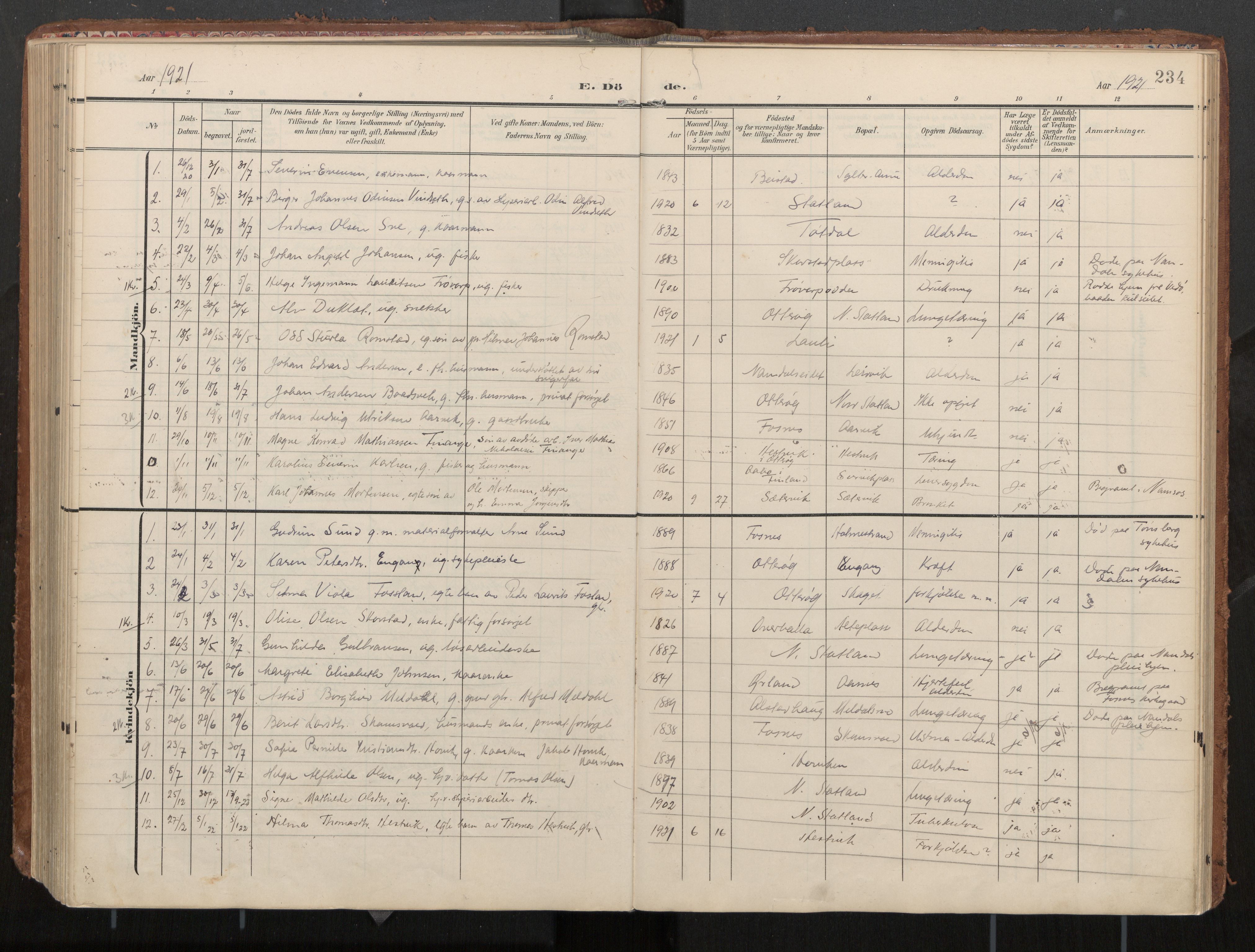 Ministerialprotokoller, klokkerbøker og fødselsregistre - Nord-Trøndelag, AV/SAT-A-1458/774/L0629: Parish register (official), 1904-1926, p. 234