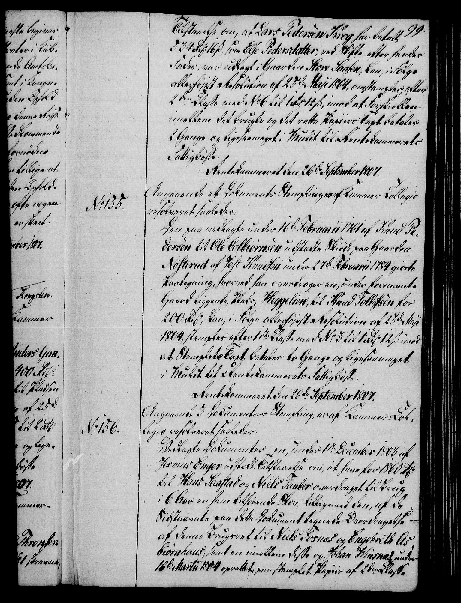 Rentekammeret, Kammerkanselliet, RA/EA-3111/G/Gg/Gga/L0019: Norsk ekspedisjonsprotokoll med register (merket RK 53.19), 1807-1810, p. 99