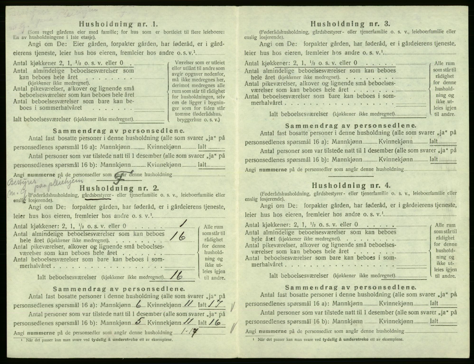 SAB, 1920 census for Kinsarvik, 1920, p. 226