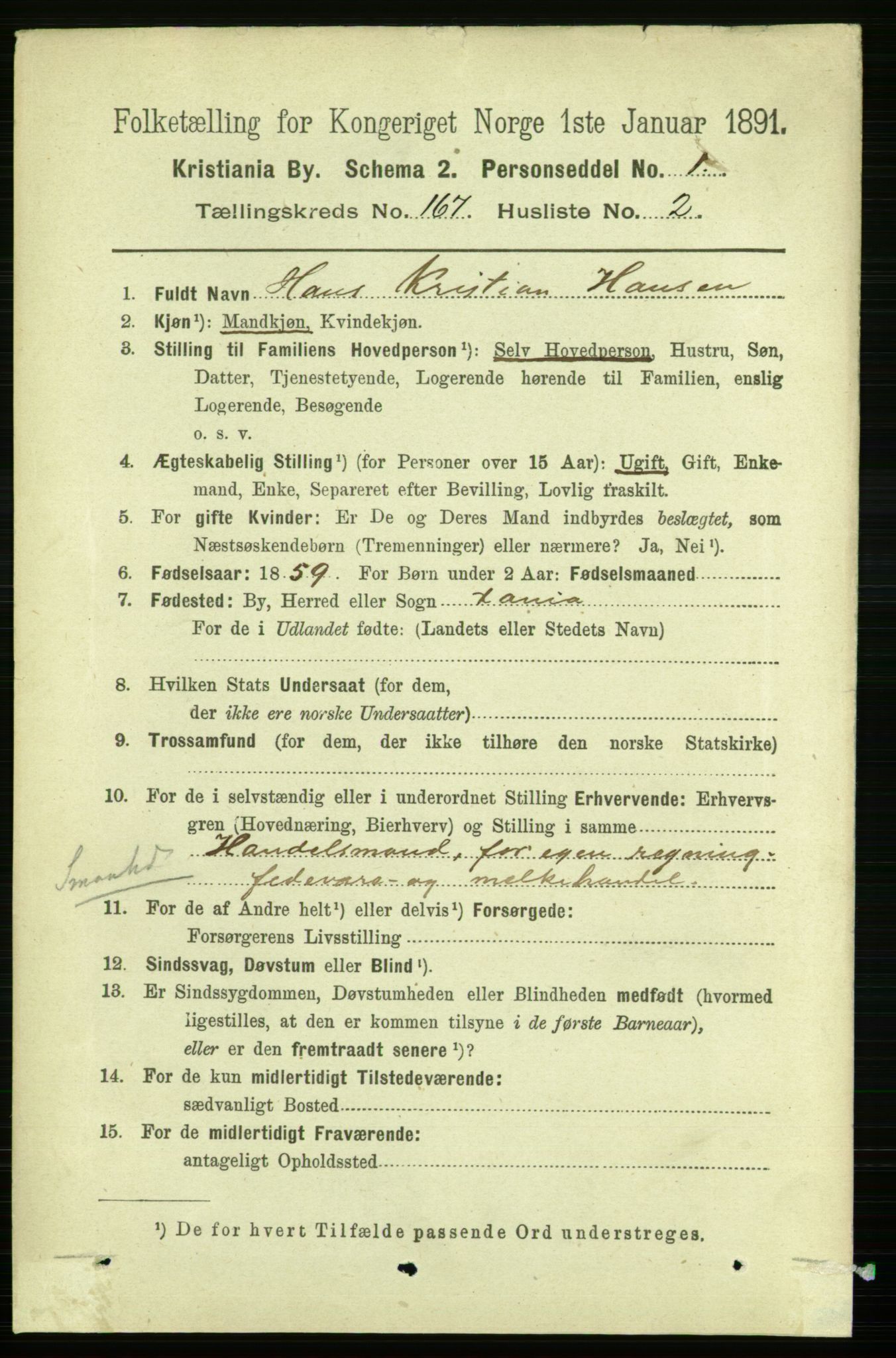 RA, 1891 census for 0301 Kristiania, 1891, p. 97289