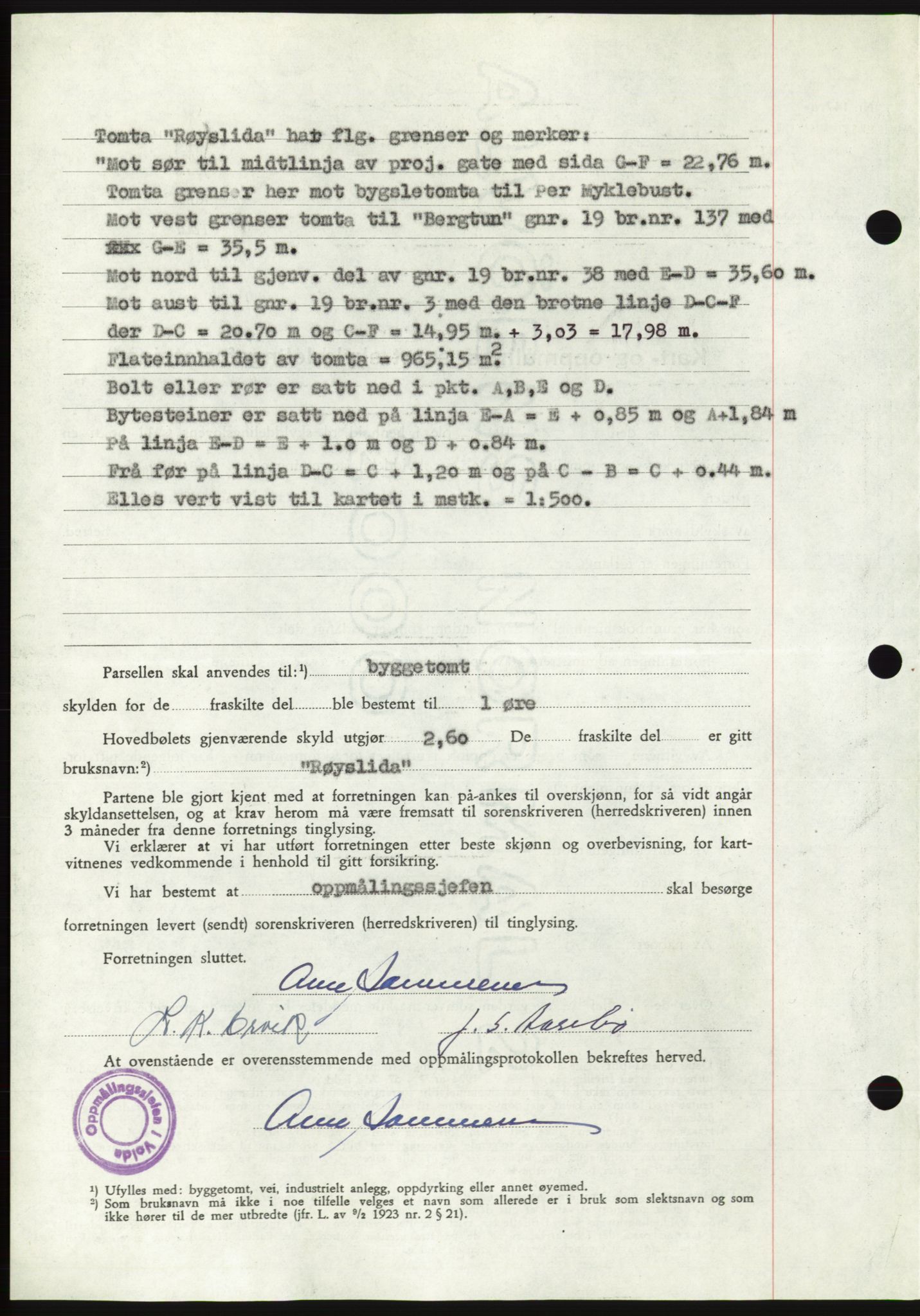 Søre Sunnmøre sorenskriveri, AV/SAT-A-4122/1/2/2C/L0105: Mortgage book no. 31A, 1956-1957, Diary no: : 125/1957