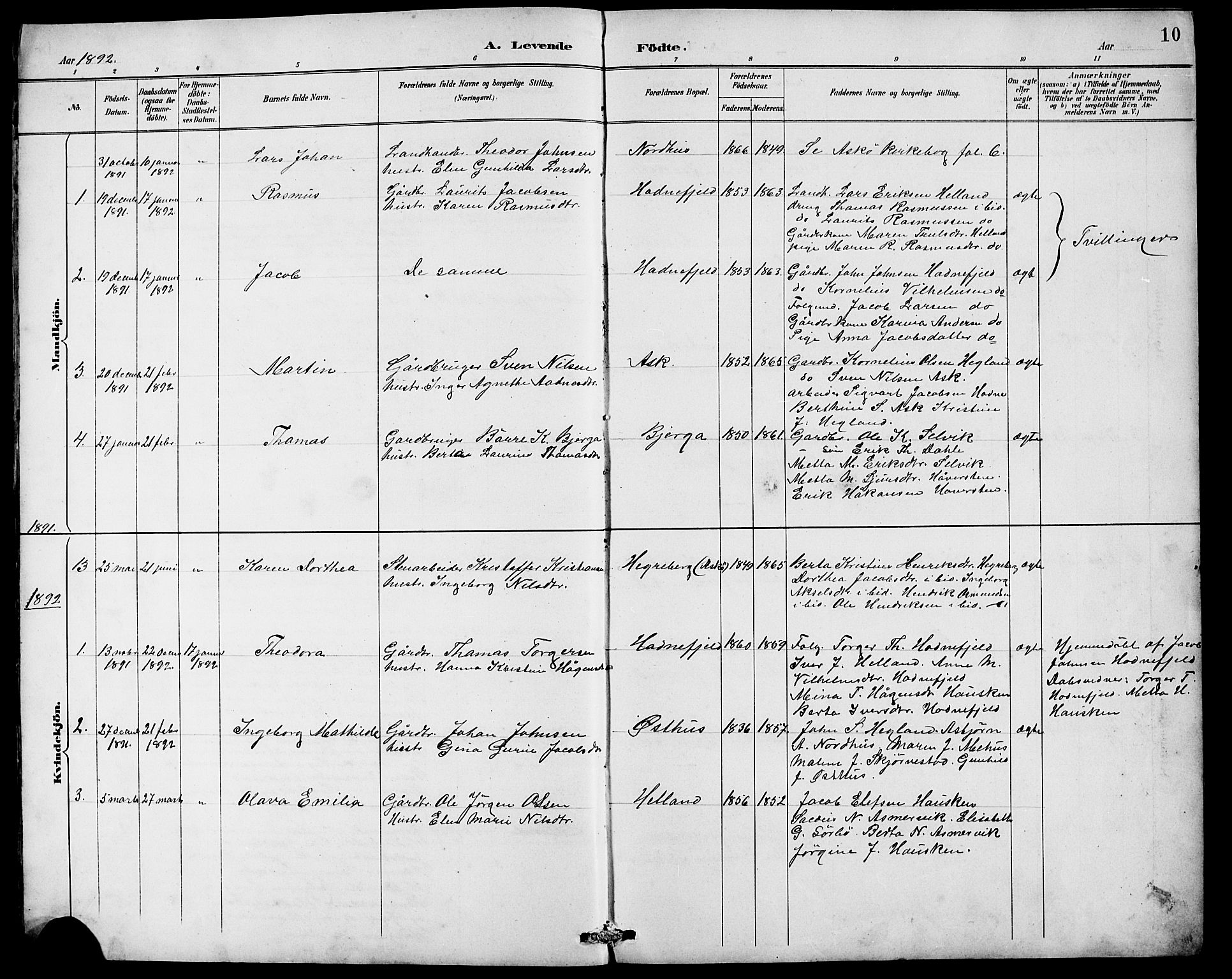 Rennesøy sokneprestkontor, SAST/A -101827/H/Ha/Hab/L0010: Parish register (copy) no. B 9, 1890-1918, p. 10