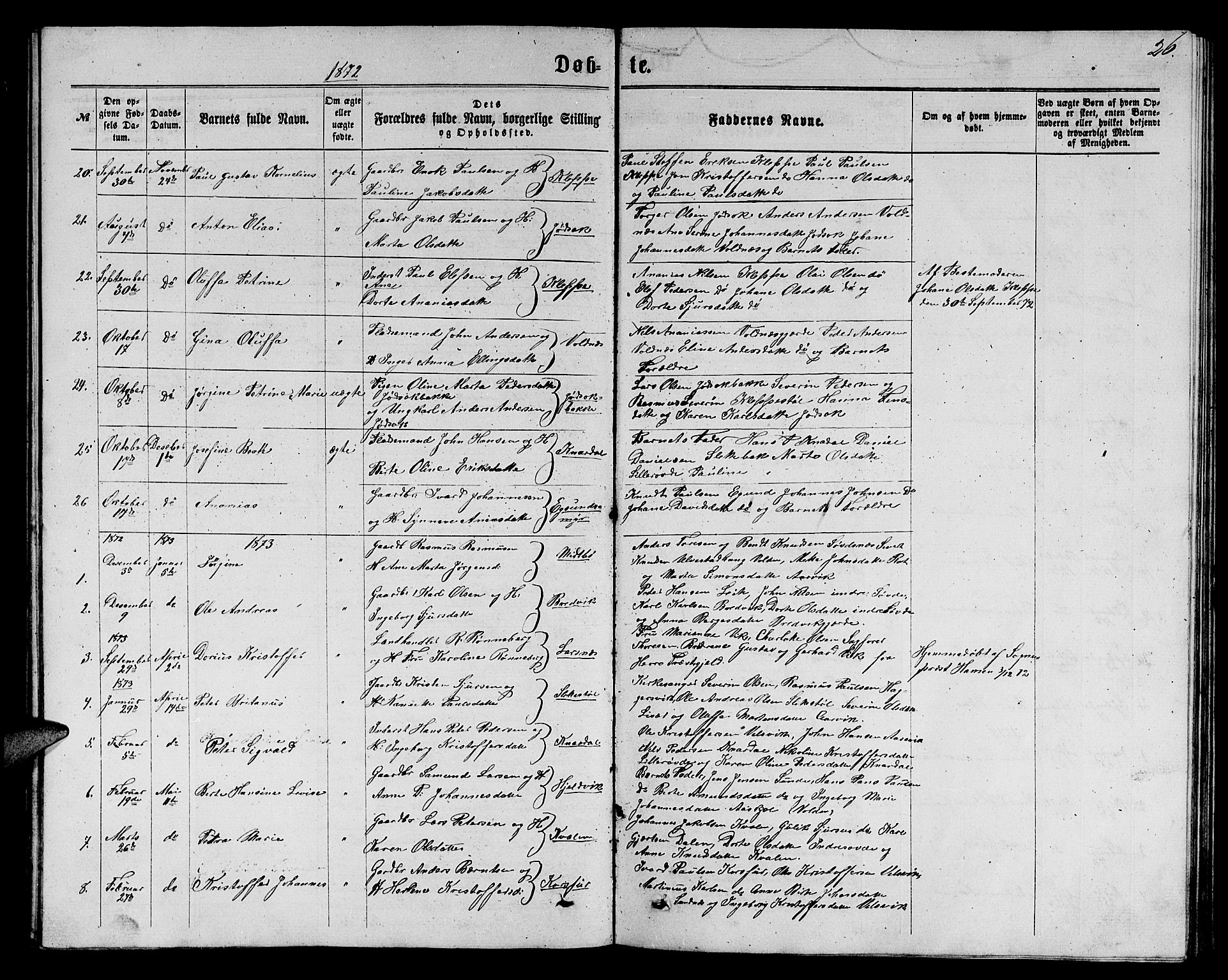 Ministerialprotokoller, klokkerbøker og fødselsregistre - Møre og Romsdal, AV/SAT-A-1454/504/L0059: Parish register (copy) no. 504C01, 1863-1883, p. 26