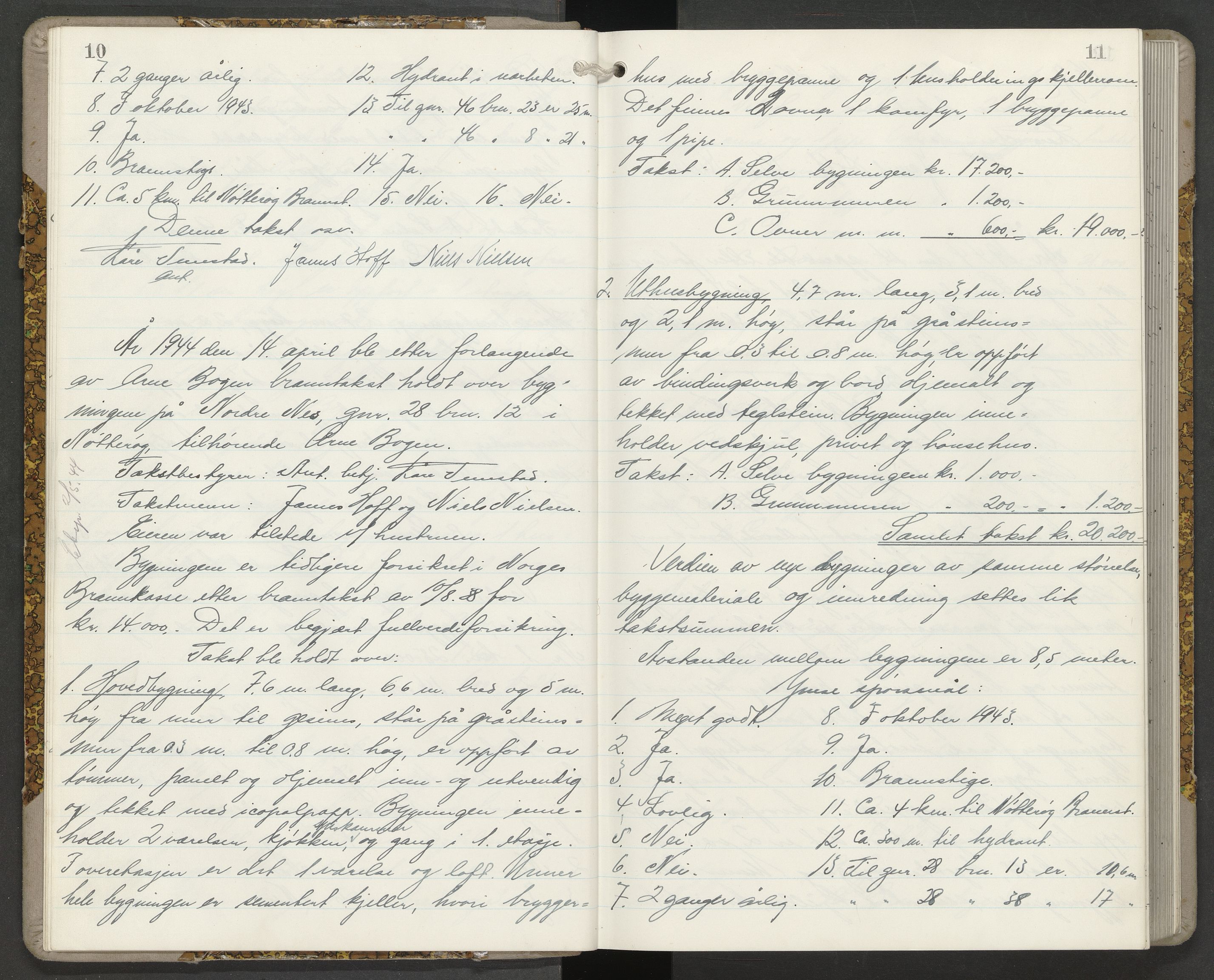Nøtterøy lensmannskontor, AV/SAKO-A-540/Y/Yg/Yga/L0022: Branntakstprotokoll, 1944-1945, p. 10-11
