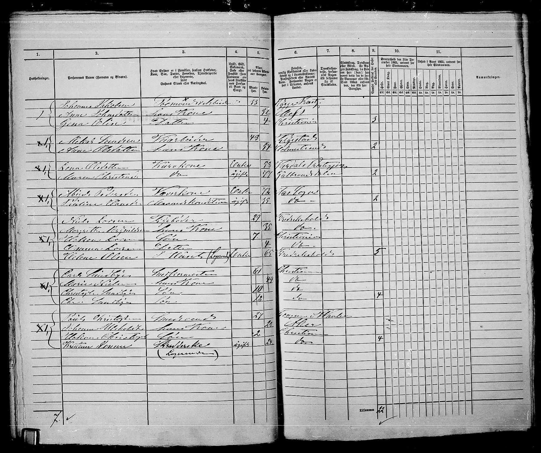 RA, 1865 census for Kristiania, 1865, p. 3761