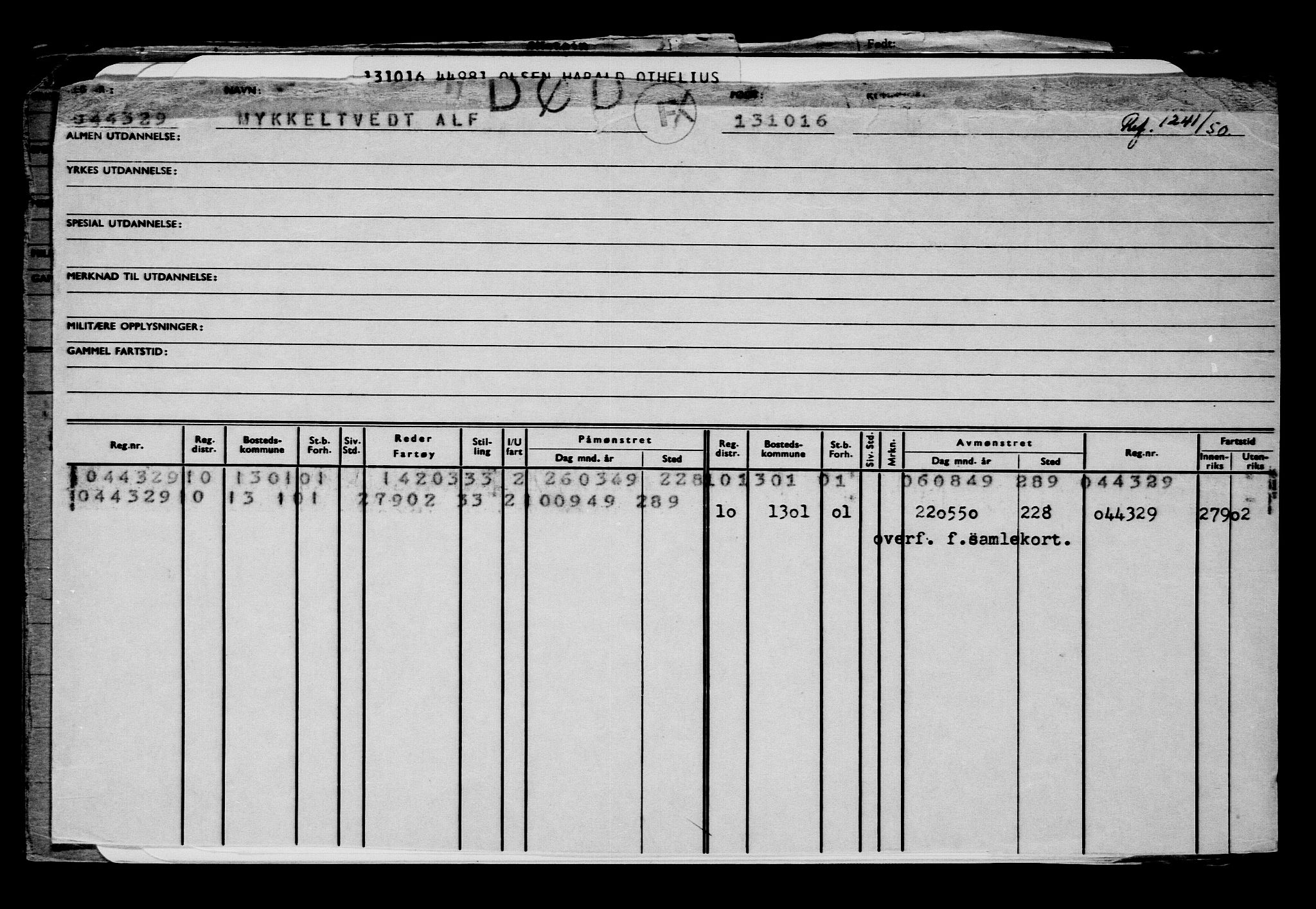 Direktoratet for sjømenn, AV/RA-S-3545/G/Gb/L0143: Hovedkort, 1916, p. 206