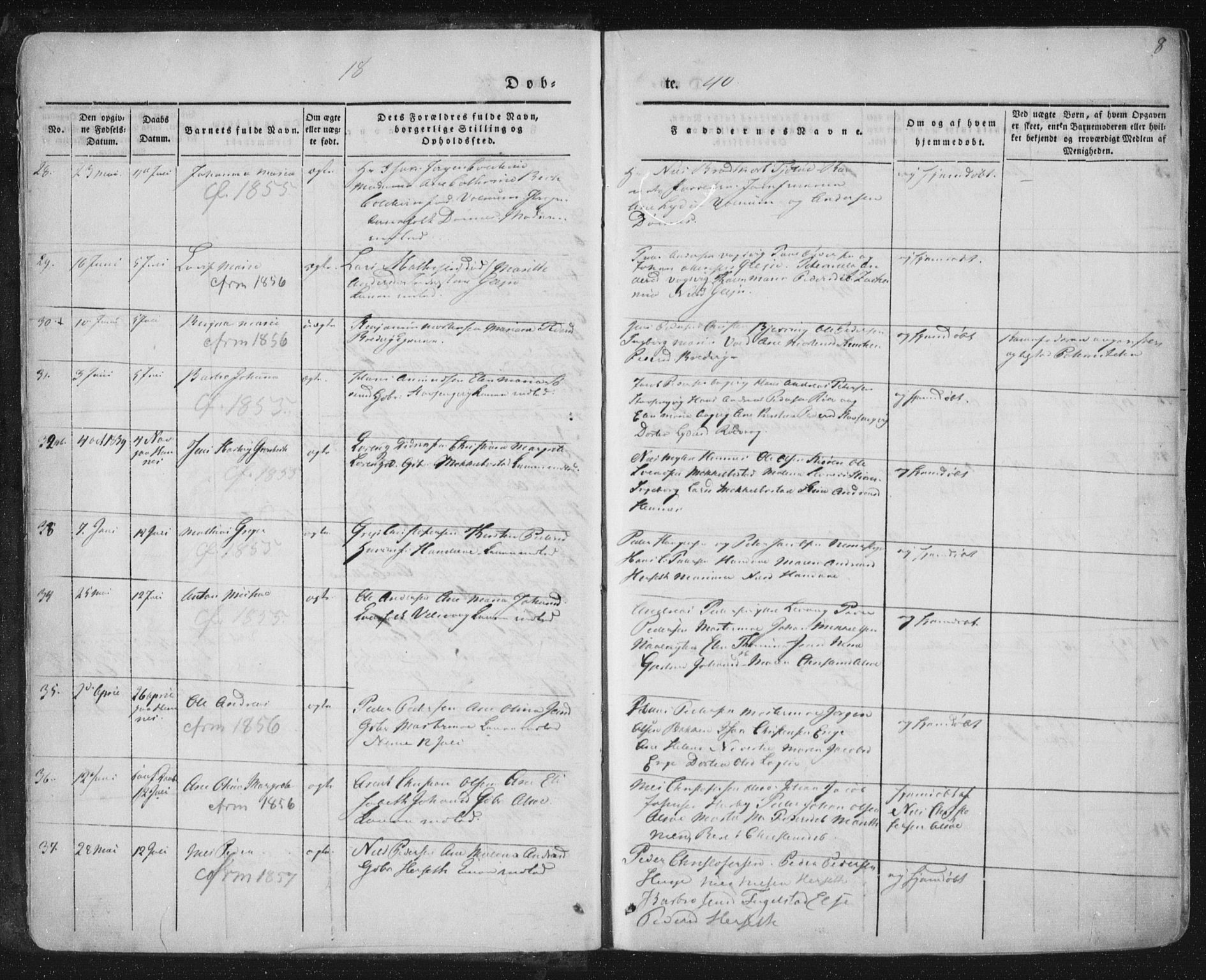 Ministerialprotokoller, klokkerbøker og fødselsregistre - Nordland, AV/SAT-A-1459/838/L0549: Parish register (official) no. 838A07, 1840-1854, p. 8