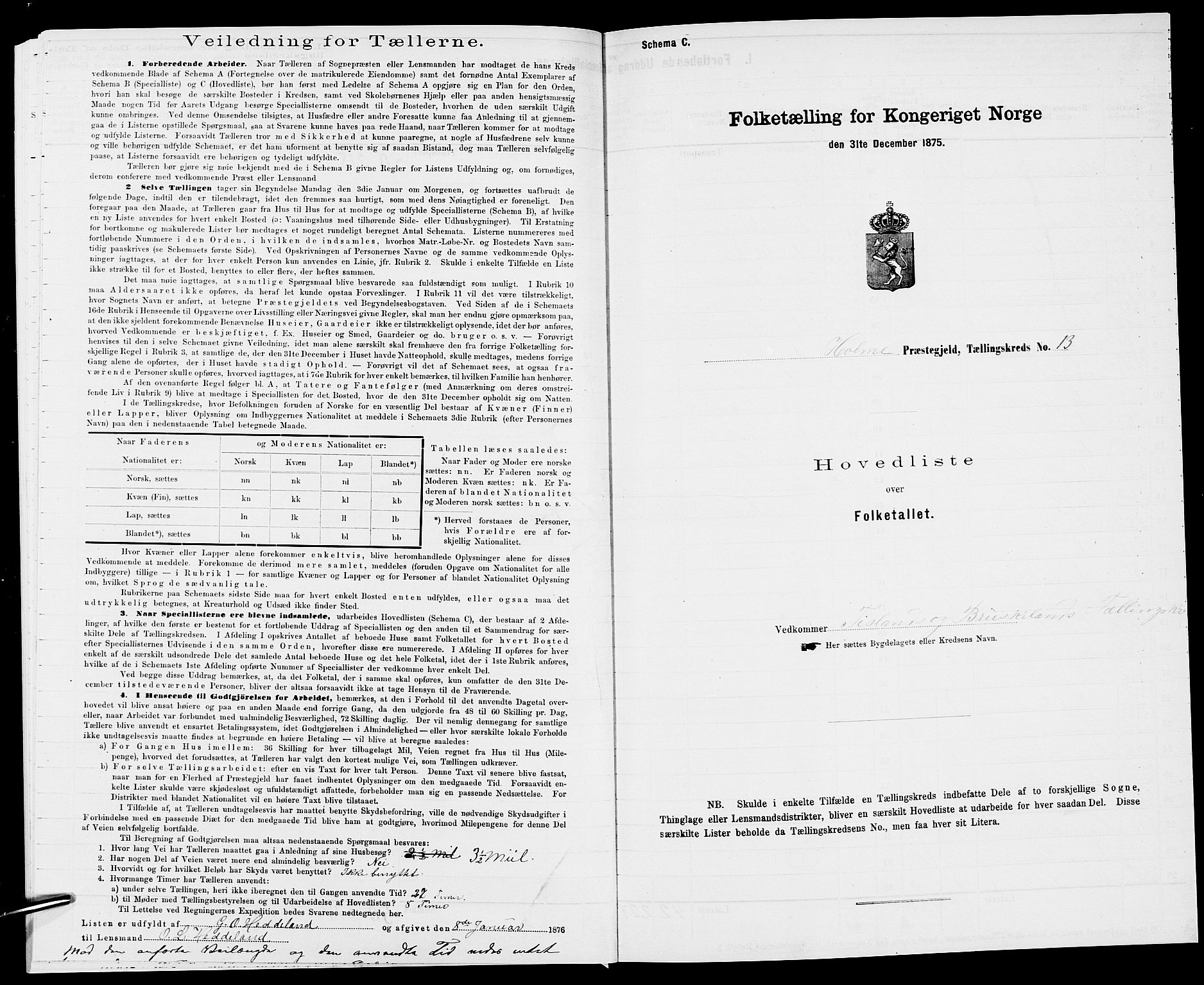 SAK, 1875 census for 1020P Holum, 1875, p. 719