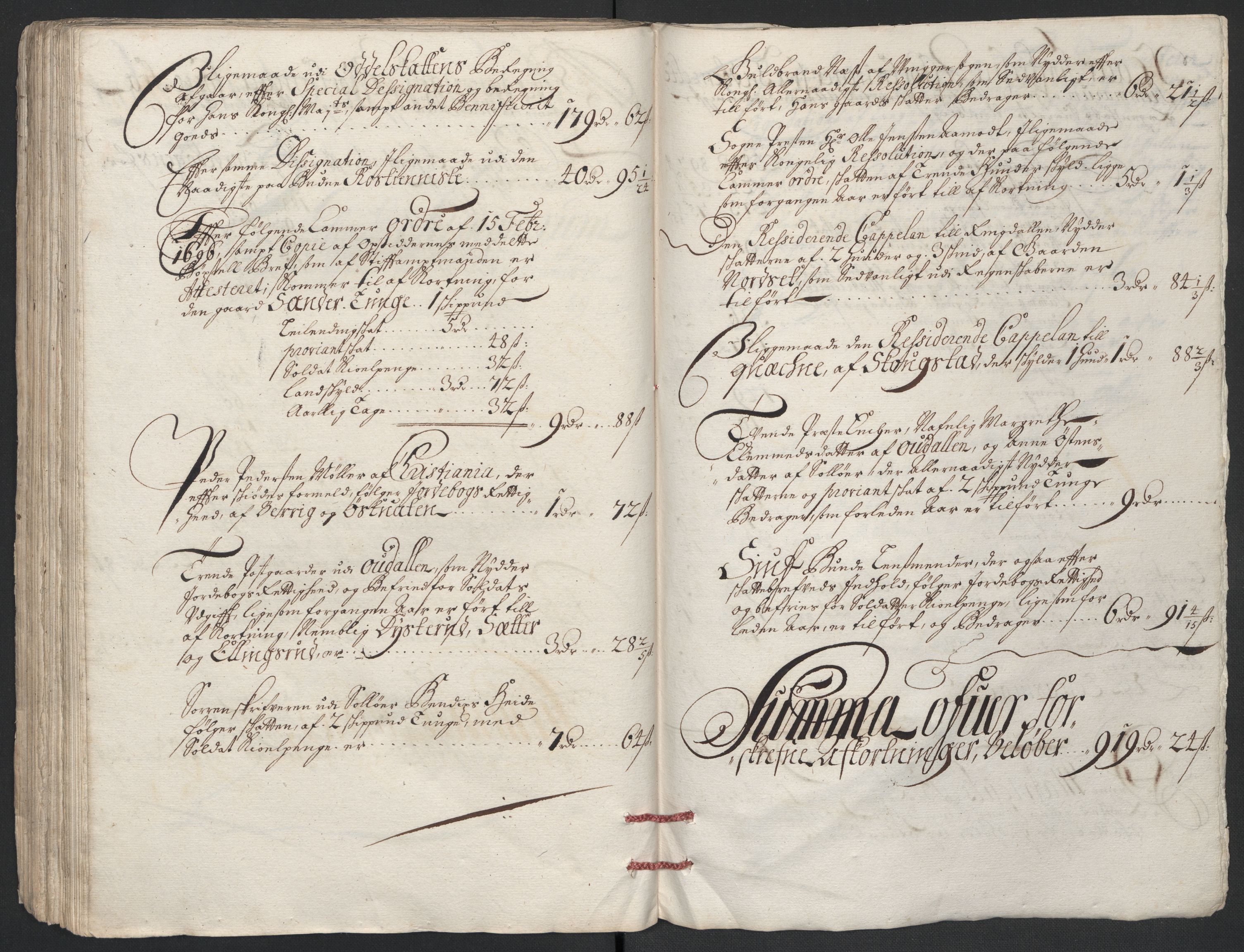 Rentekammeret inntil 1814, Reviderte regnskaper, Fogderegnskap, AV/RA-EA-4092/R13/L0834: Fogderegnskap Solør, Odal og Østerdal, 1696, p. 189