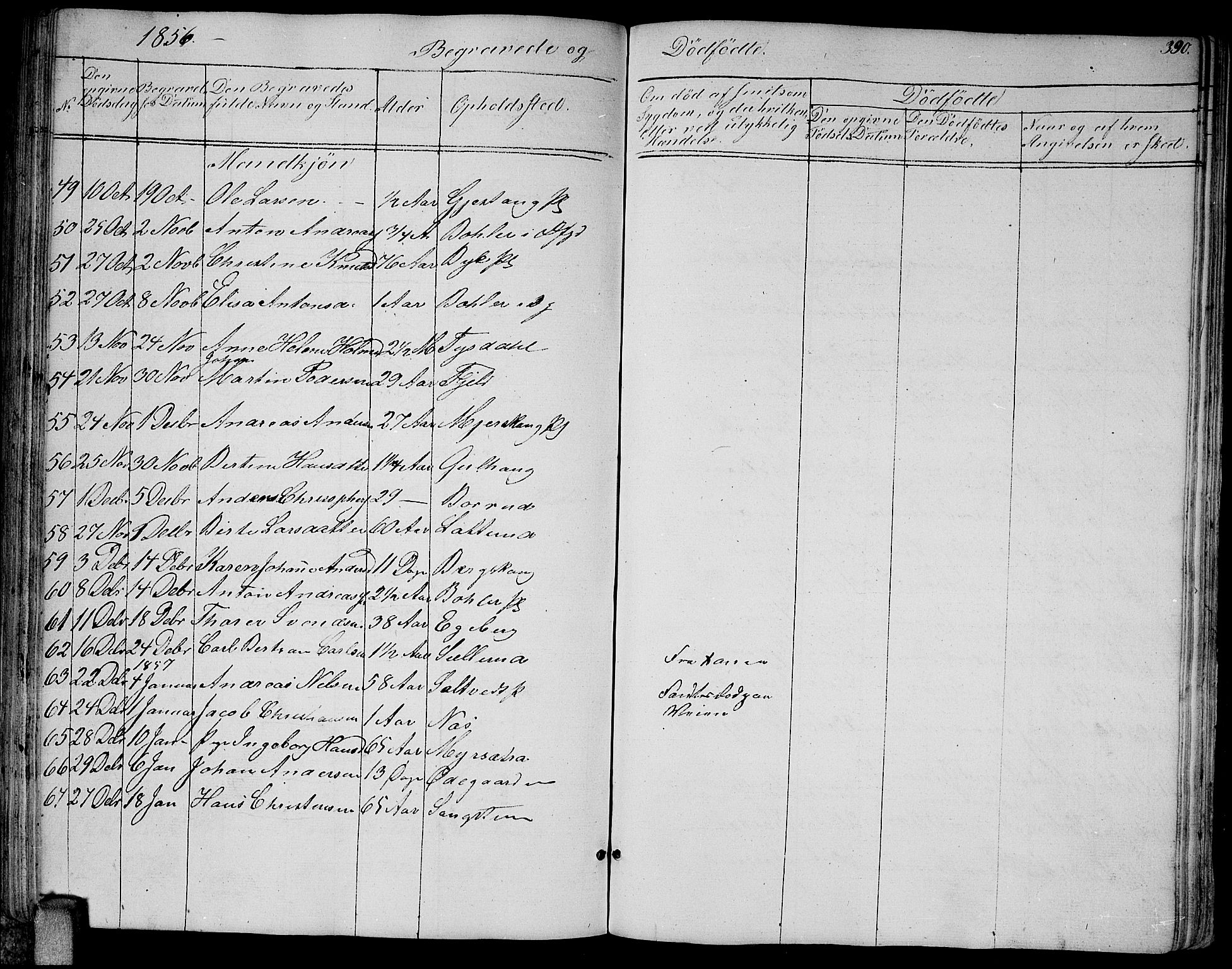 Enebakk prestekontor Kirkebøker, SAO/A-10171c/G/Ga/L0004: Parish register (copy) no. I 4, 1850-1866, p. 390
