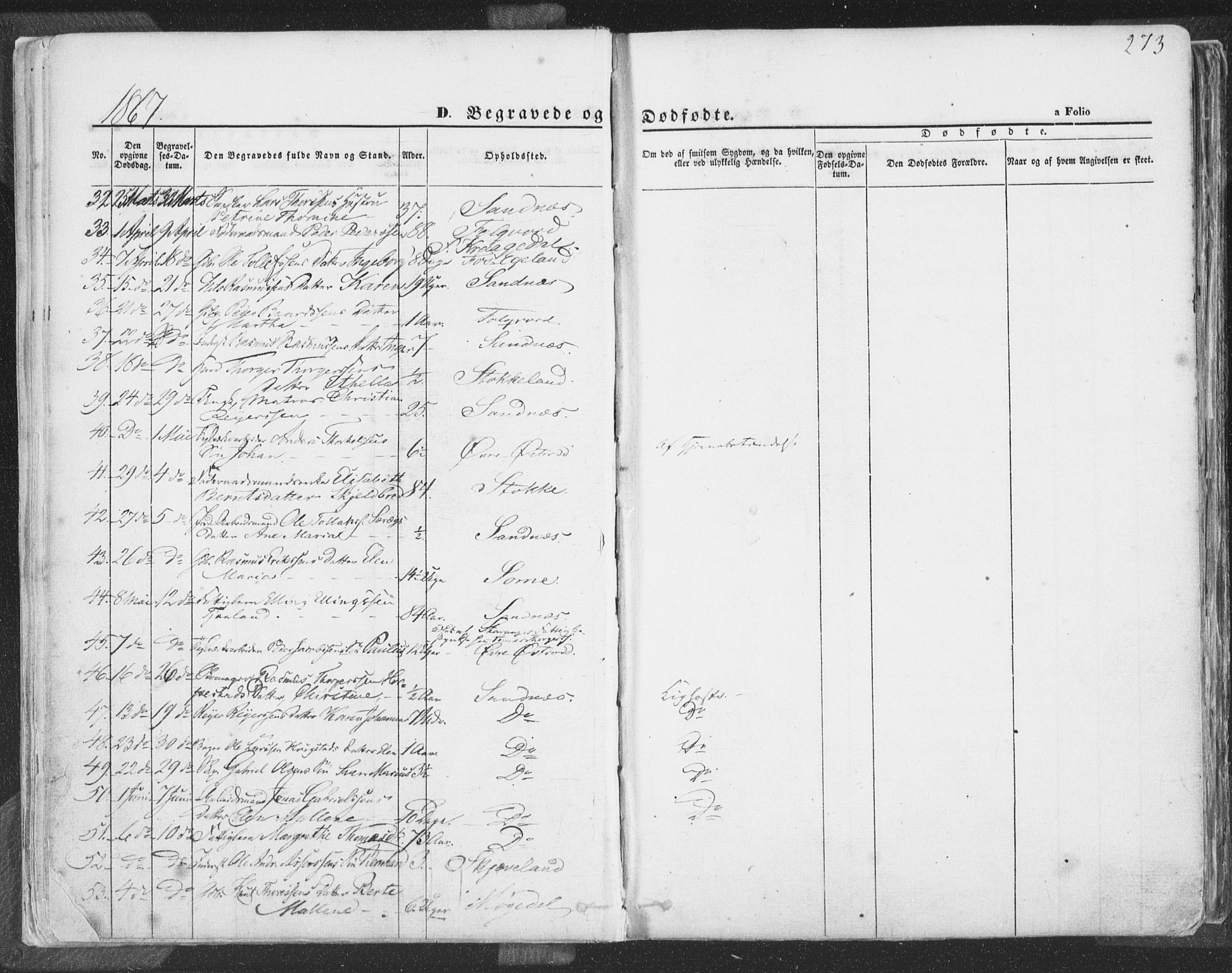 Høyland sokneprestkontor, SAST/A-101799/001/30BA/L0009: Parish register (official) no. A 9.2, 1857-1877, p. 273