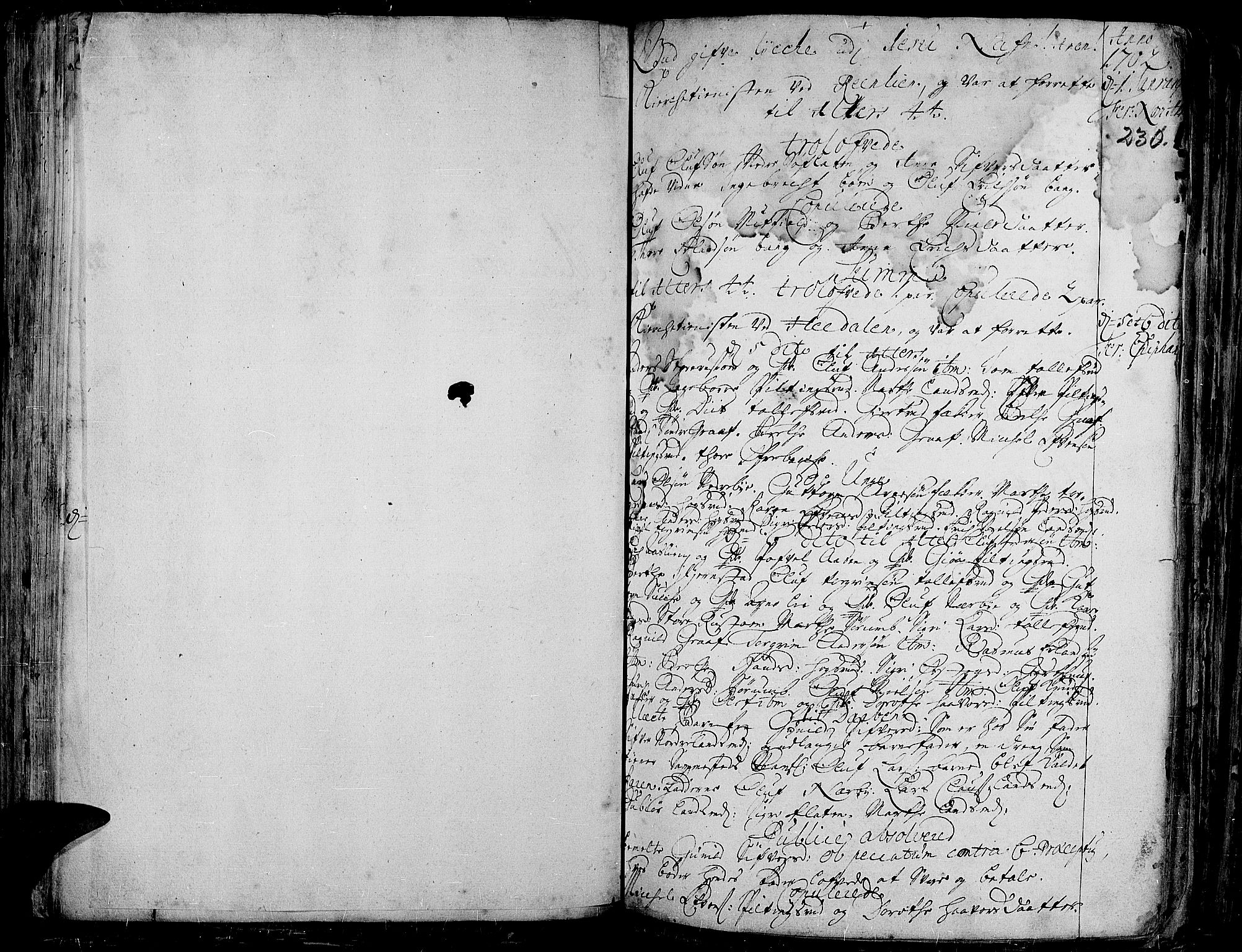 Aurdal prestekontor, SAH/PREST-126/H/Ha/Haa/L0001: Parish register (official) no. 1-3, 1692-1730, p. 230