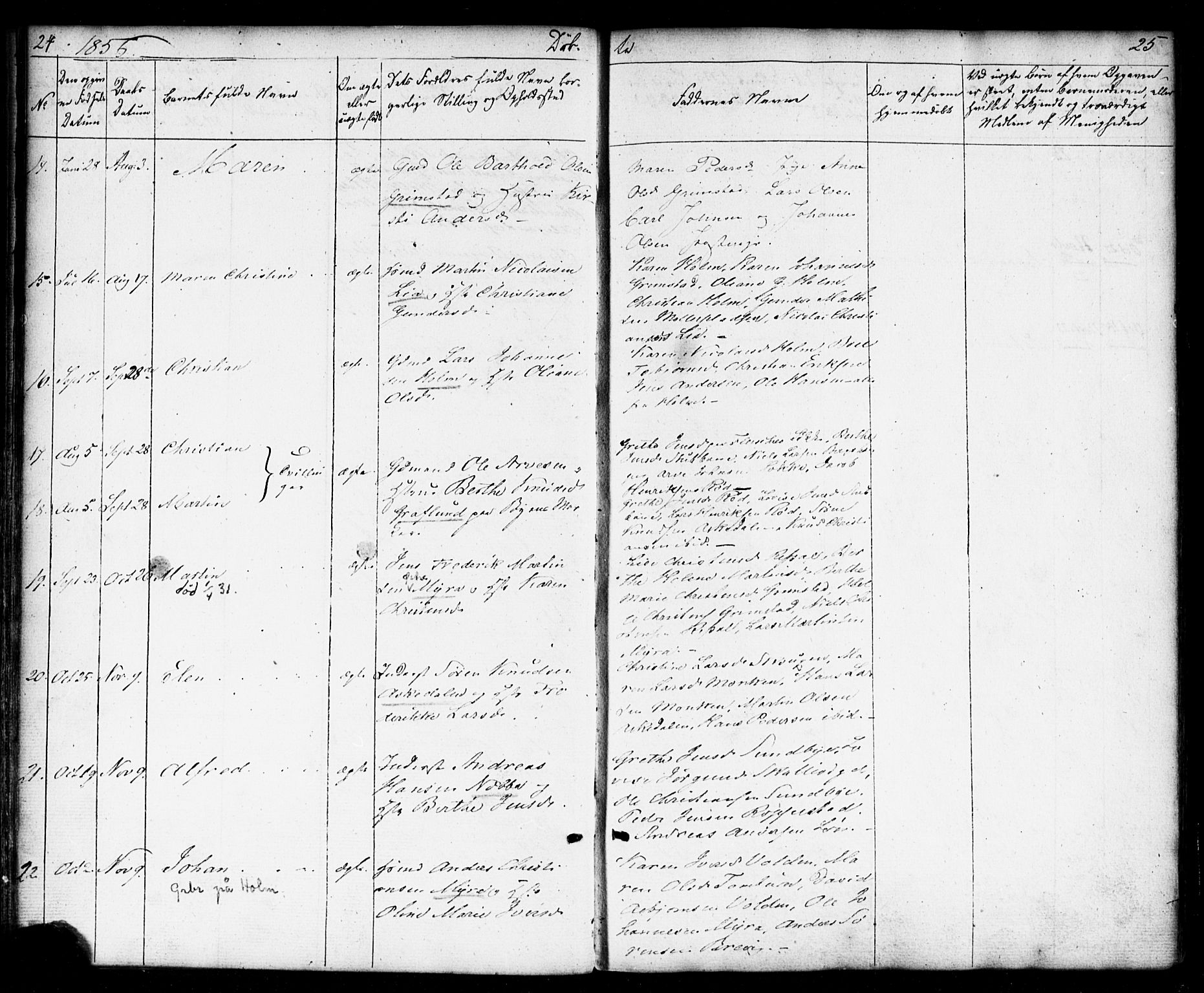 Borge prestekontor Kirkebøker, AV/SAO-A-10903/F/Fb/L0002: Parish register (official) no. II 2, 1853-1877, p. 24-25