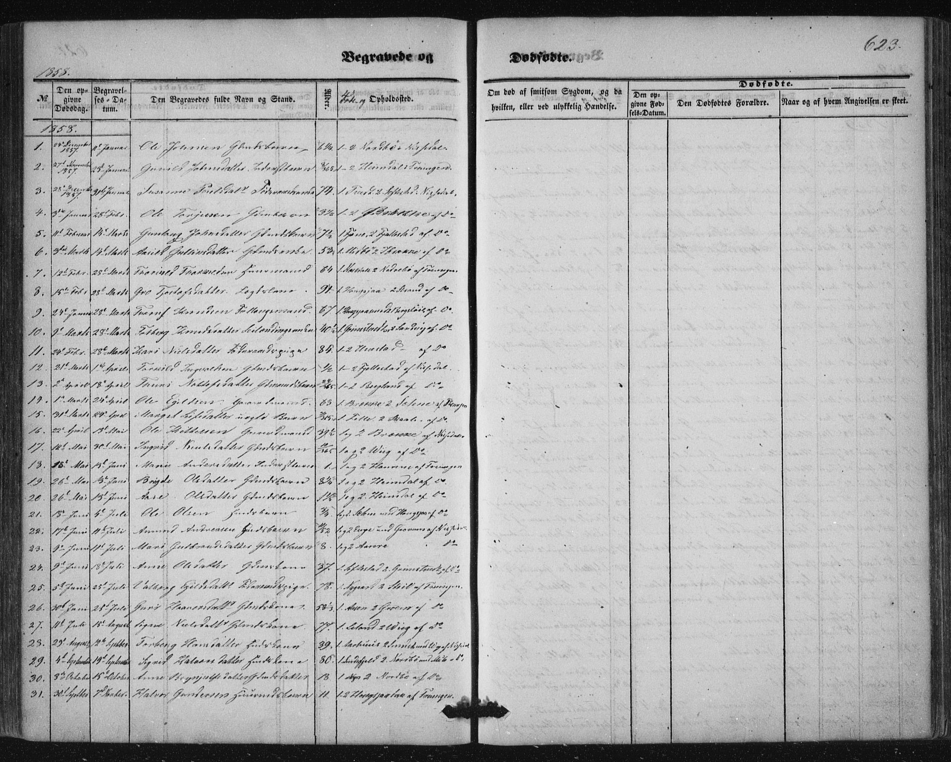 Nissedal kirkebøker, SAKO/A-288/F/Fa/L0003: Parish register (official) no. I 3, 1846-1870, p. 622-623