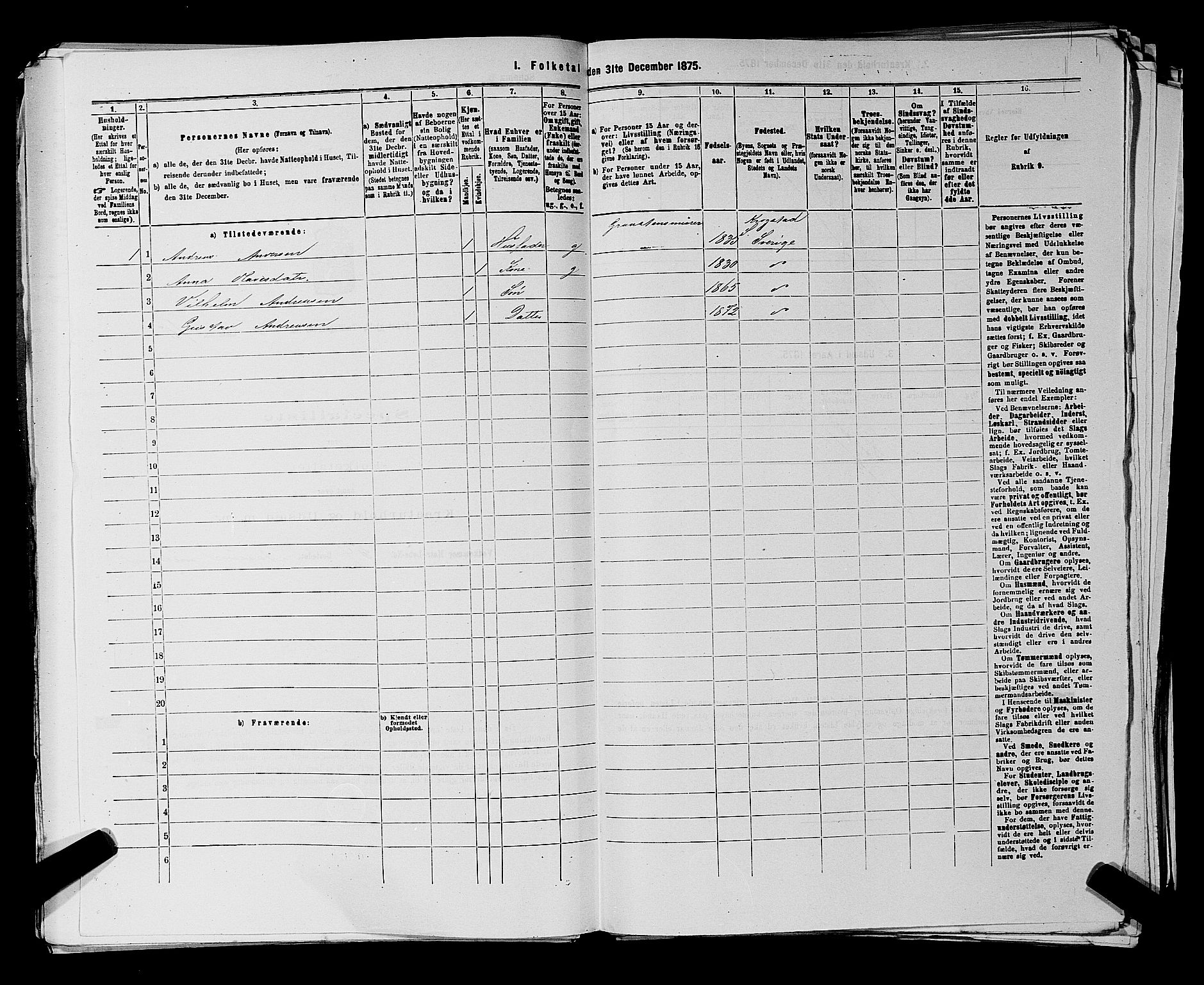 RA, 1875 census for 0113P Borge, 1875, p. 818