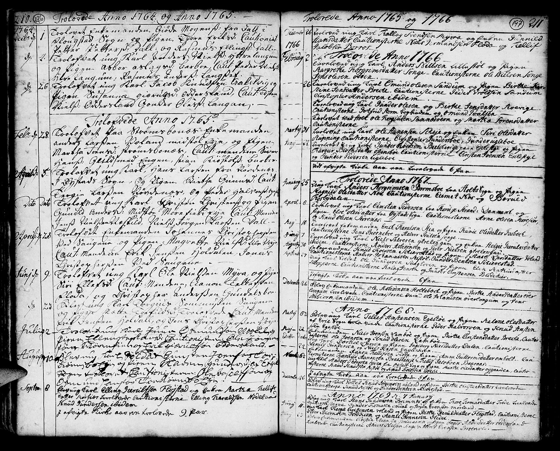 Austre Moland sokneprestkontor, AV/SAK-1111-0001/F/Fa/Faa/L0002: Parish register (official) no. A 2, 1747-1808, p. 196-197