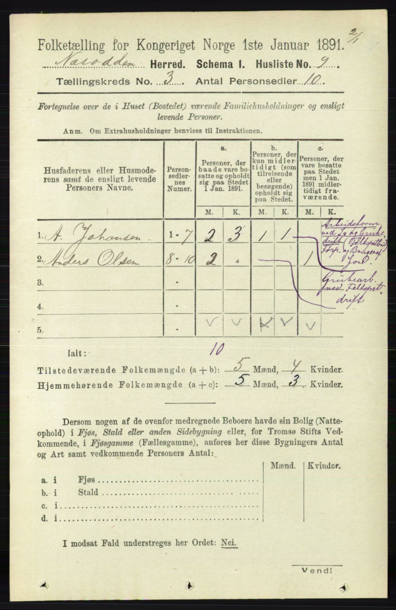 RA, 1891 census for 0216 Nesodden, 1891, p. 974