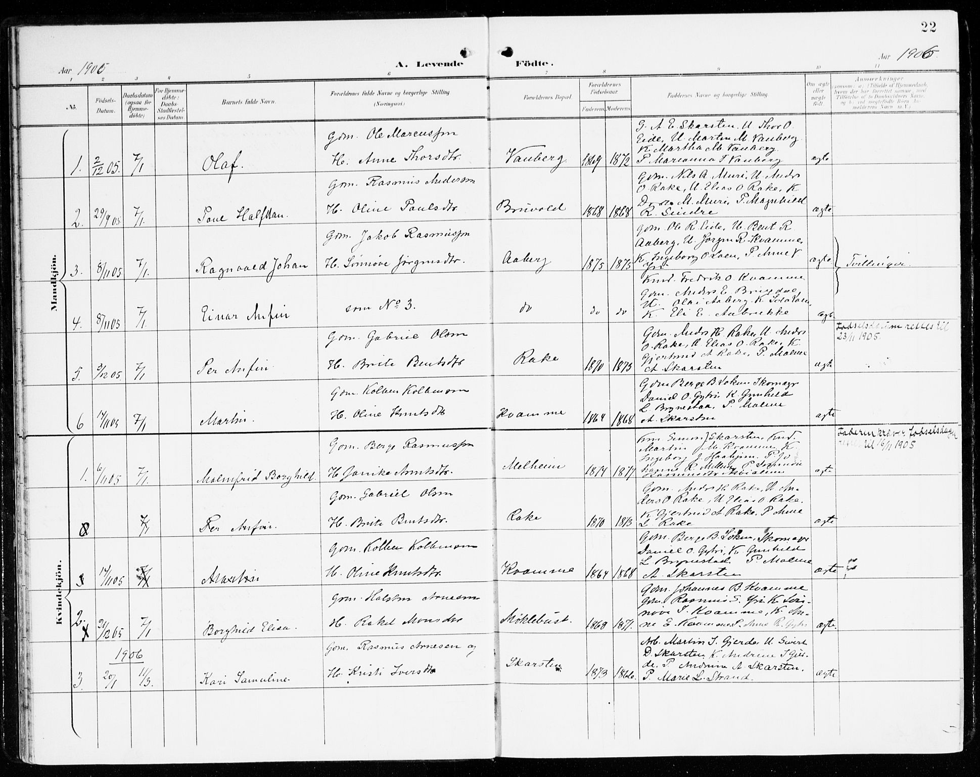 Innvik sokneprestembete, AV/SAB-A-80501: Parish register (official) no. C 2, 1900-1920, p. 22