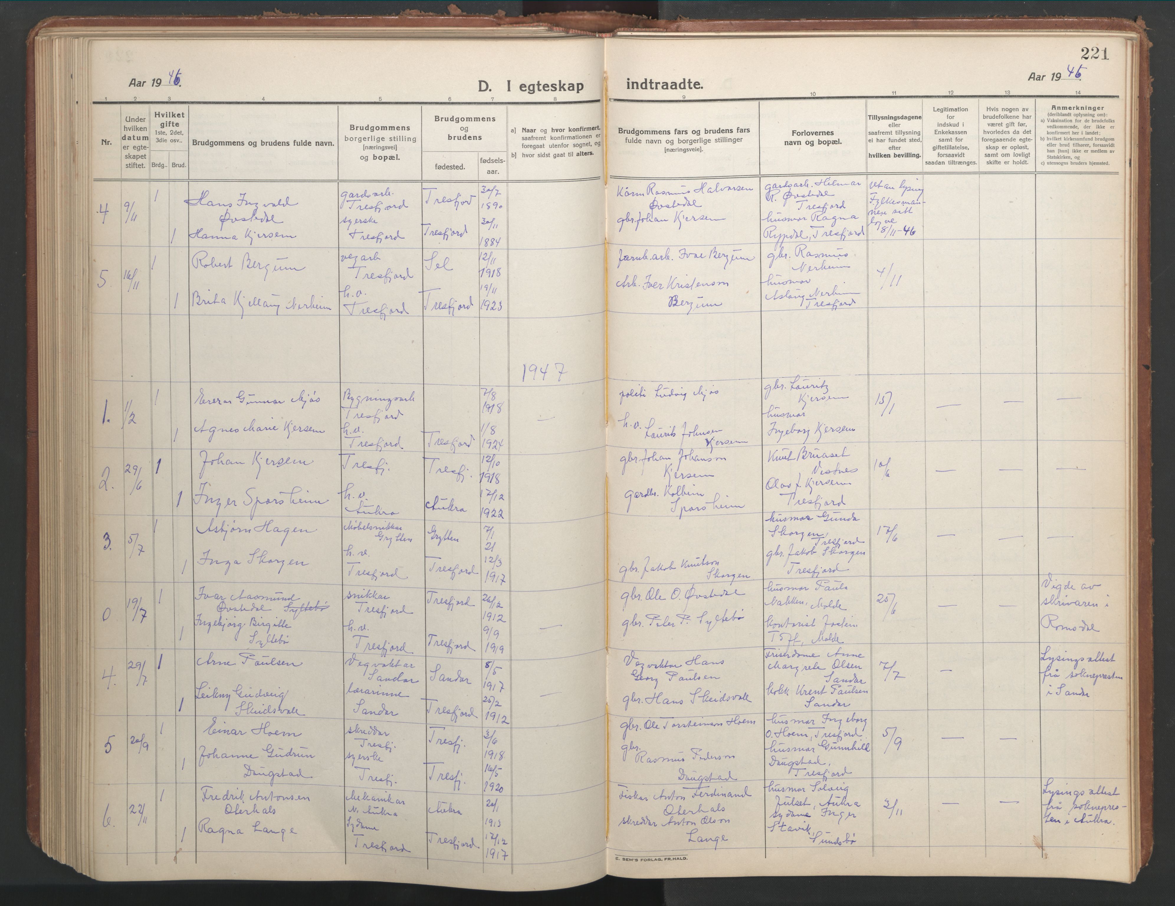 Ministerialprotokoller, klokkerbøker og fødselsregistre - Møre og Romsdal, AV/SAT-A-1454/541/L0548: Parish register (copy) no. 541C03, 1921-1960, p. 221