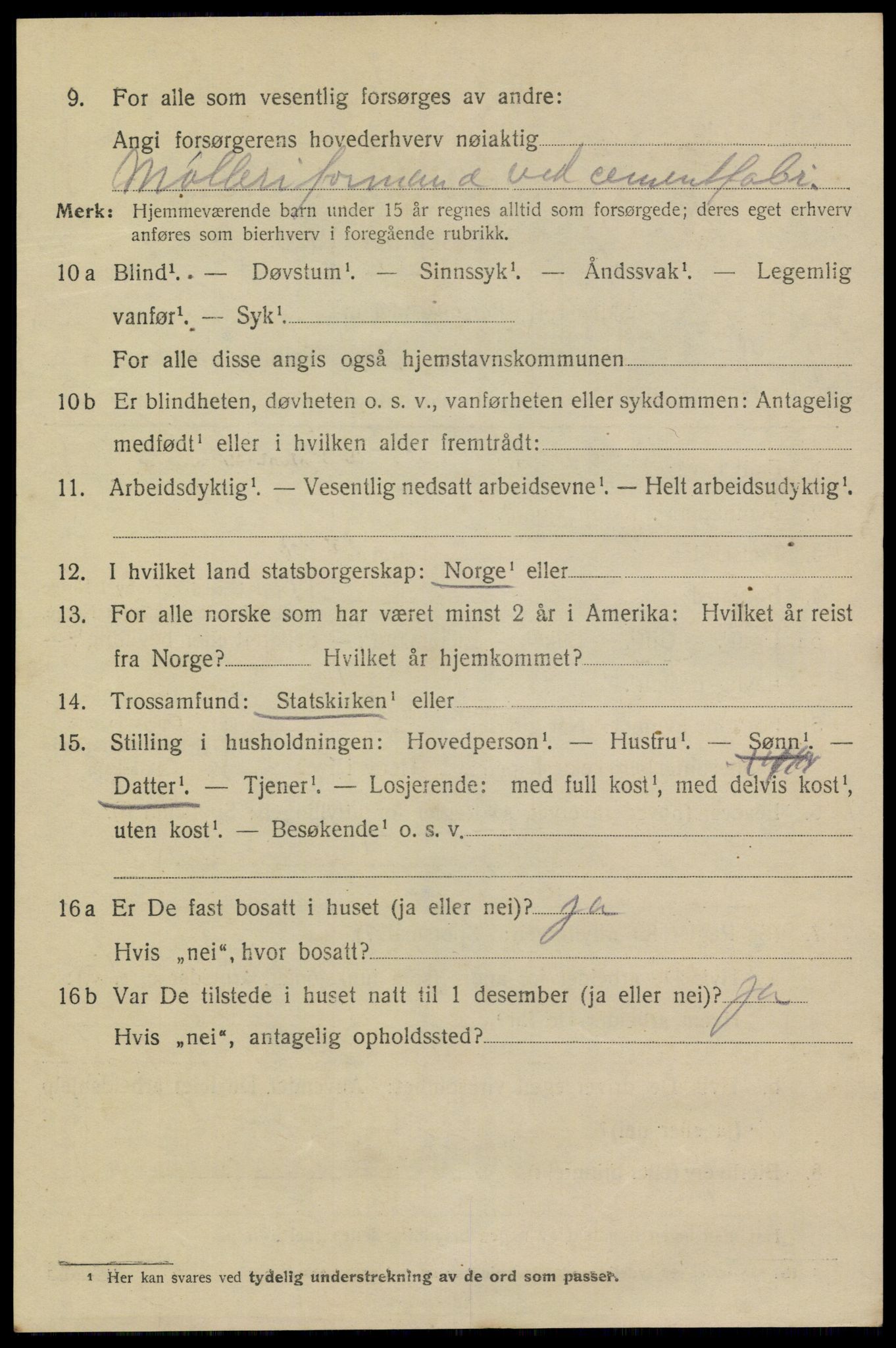 SAKO, 1920 census for Brevik, 1920, p. 3883