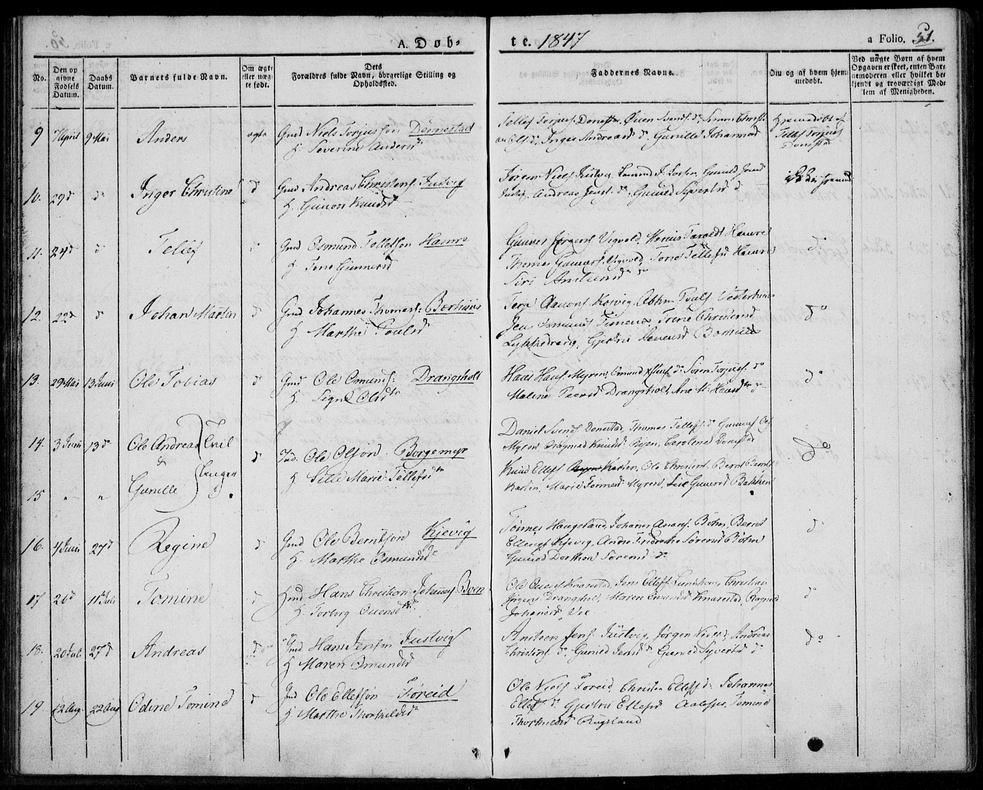 Tveit sokneprestkontor, AV/SAK-1111-0043/F/Fa/L0003: Parish register (official) no. A 3, 1829-1852, p. 51