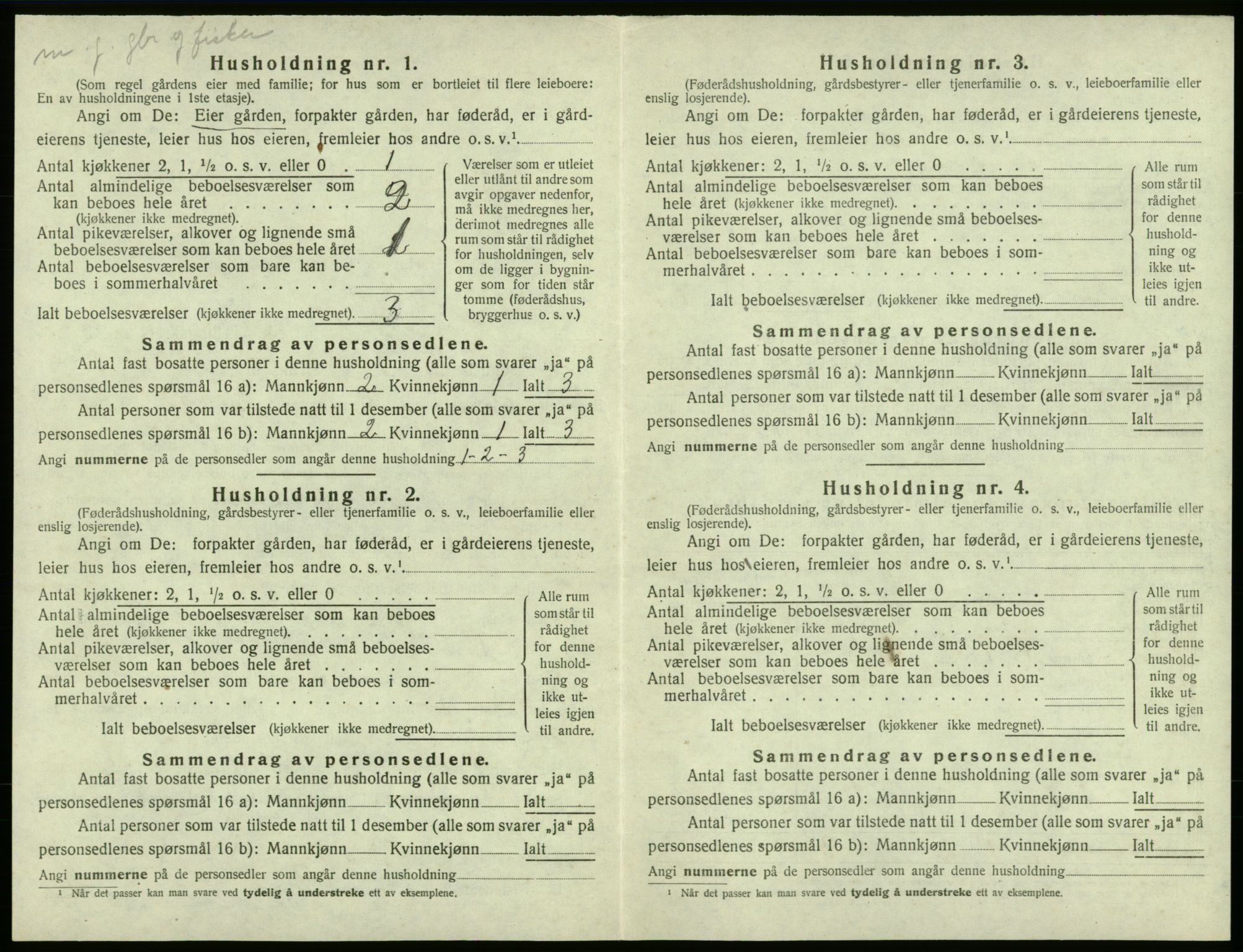 SAB, 1920 census for Moster, 1920, p. 129