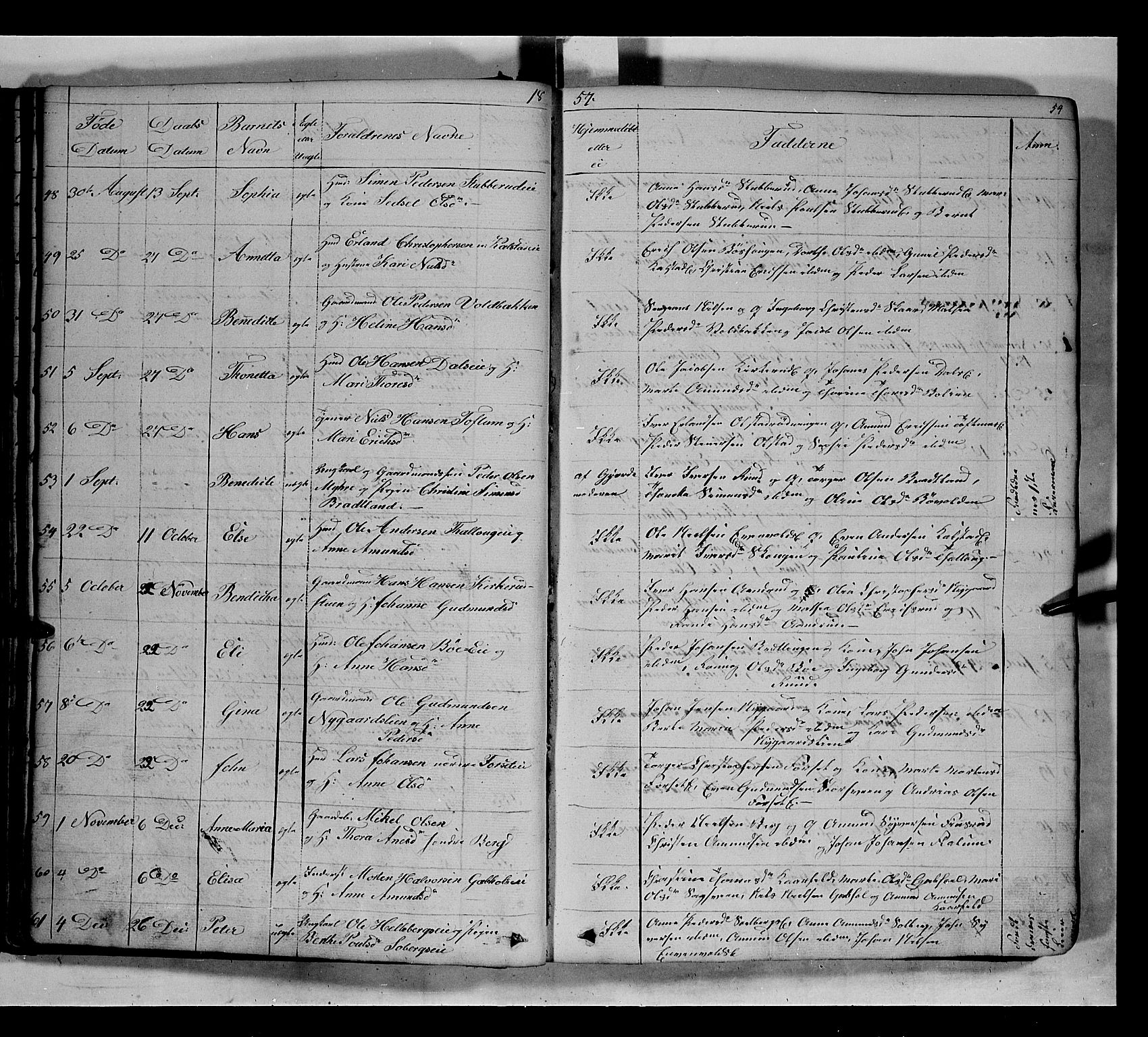Gausdal prestekontor, SAH/PREST-090/H/Ha/Hab/L0005: Parish register (copy) no. 5, 1846-1867, p. 54