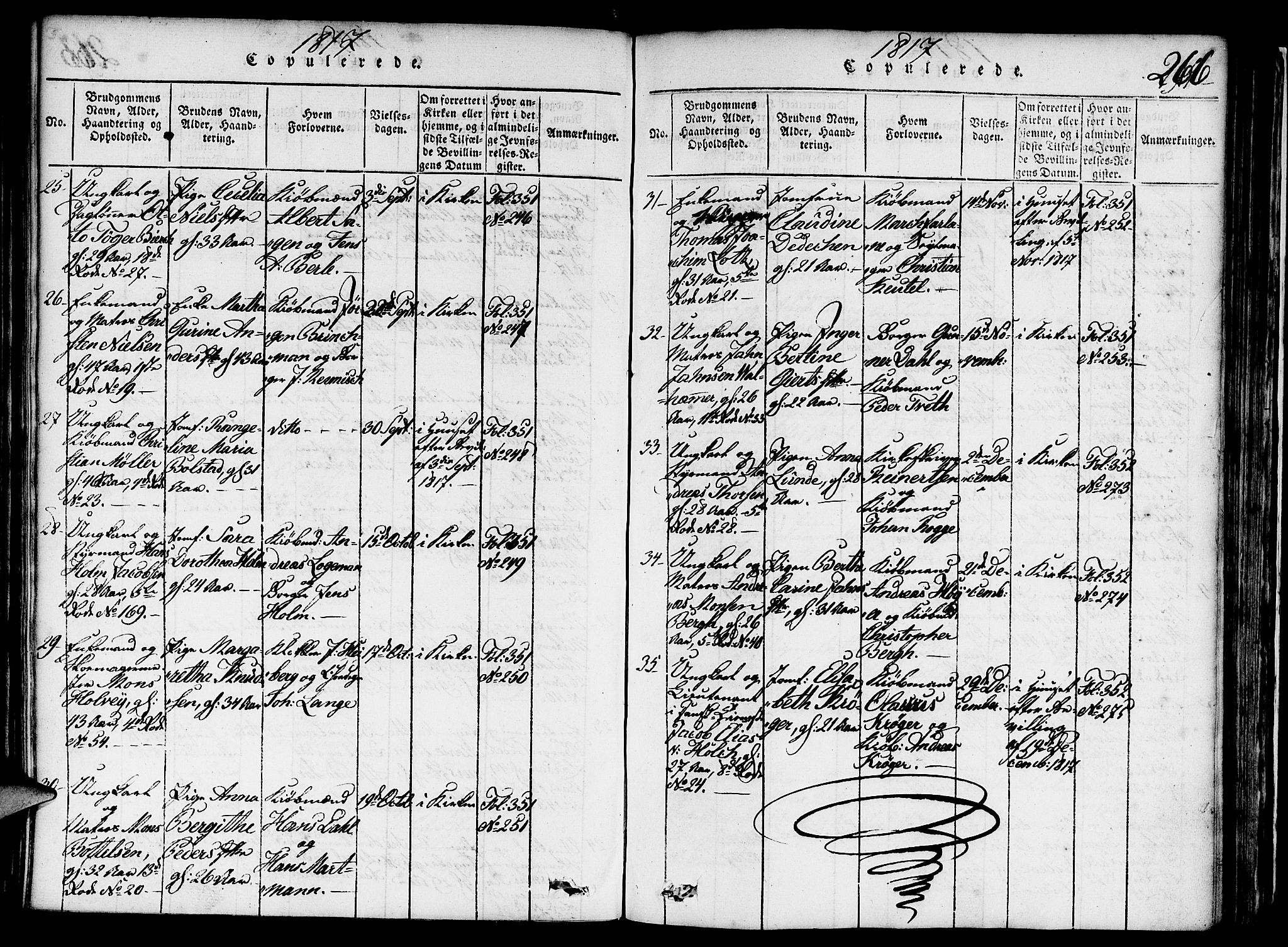 Nykirken Sokneprestembete, AV/SAB-A-77101/H/Haa/L0011: Parish register (official) no. A 11, 1816-1821, p. 266