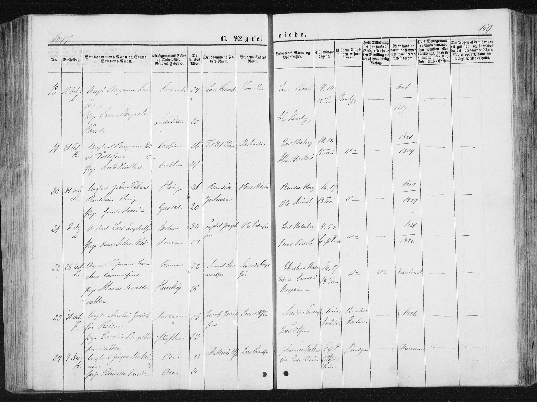 Ministerialprotokoller, klokkerbøker og fødselsregistre - Nord-Trøndelag, AV/SAT-A-1458/780/L0640: Parish register (official) no. 780A05, 1845-1856, p. 159