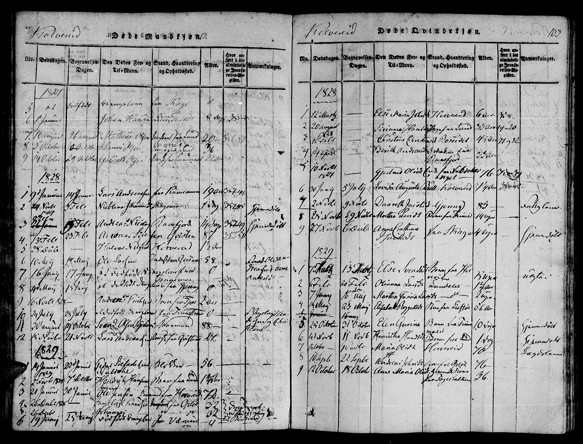 Ministerialprotokoller, klokkerbøker og fødselsregistre - Nord-Trøndelag, AV/SAT-A-1458/780/L0636: Parish register (official) no. 780A03 /1, 1815-1830, p. 103