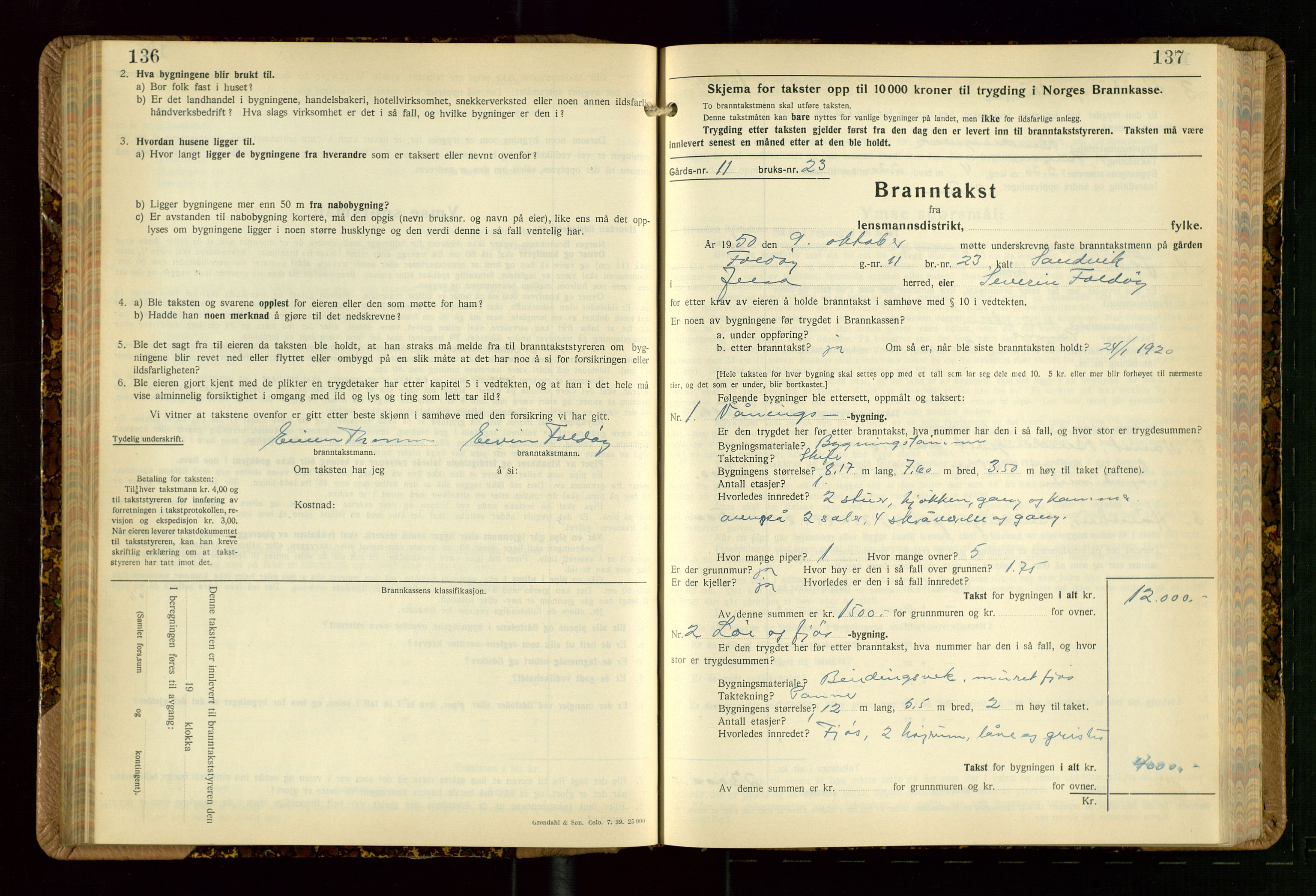 Jelsa lensmannskontor, AV/SAST-A-100360/Gob/L0003: "Branntakstprotokoll", 1942-1955, p. 136-137