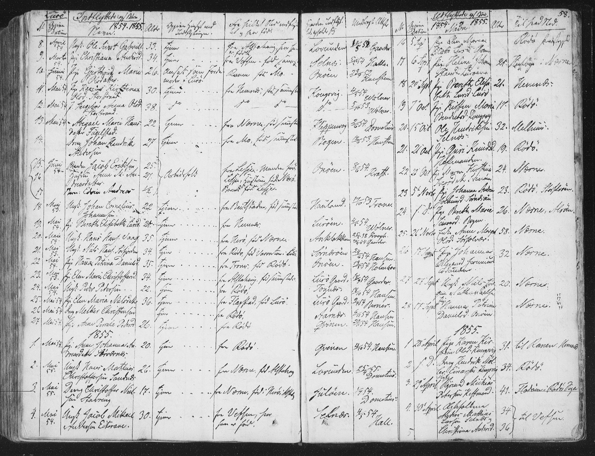Ministerialprotokoller, klokkerbøker og fødselsregistre - Nordland, SAT/A-1459/839/L0566: Parish register (official) no. 839A03, 1825-1862, p. 58