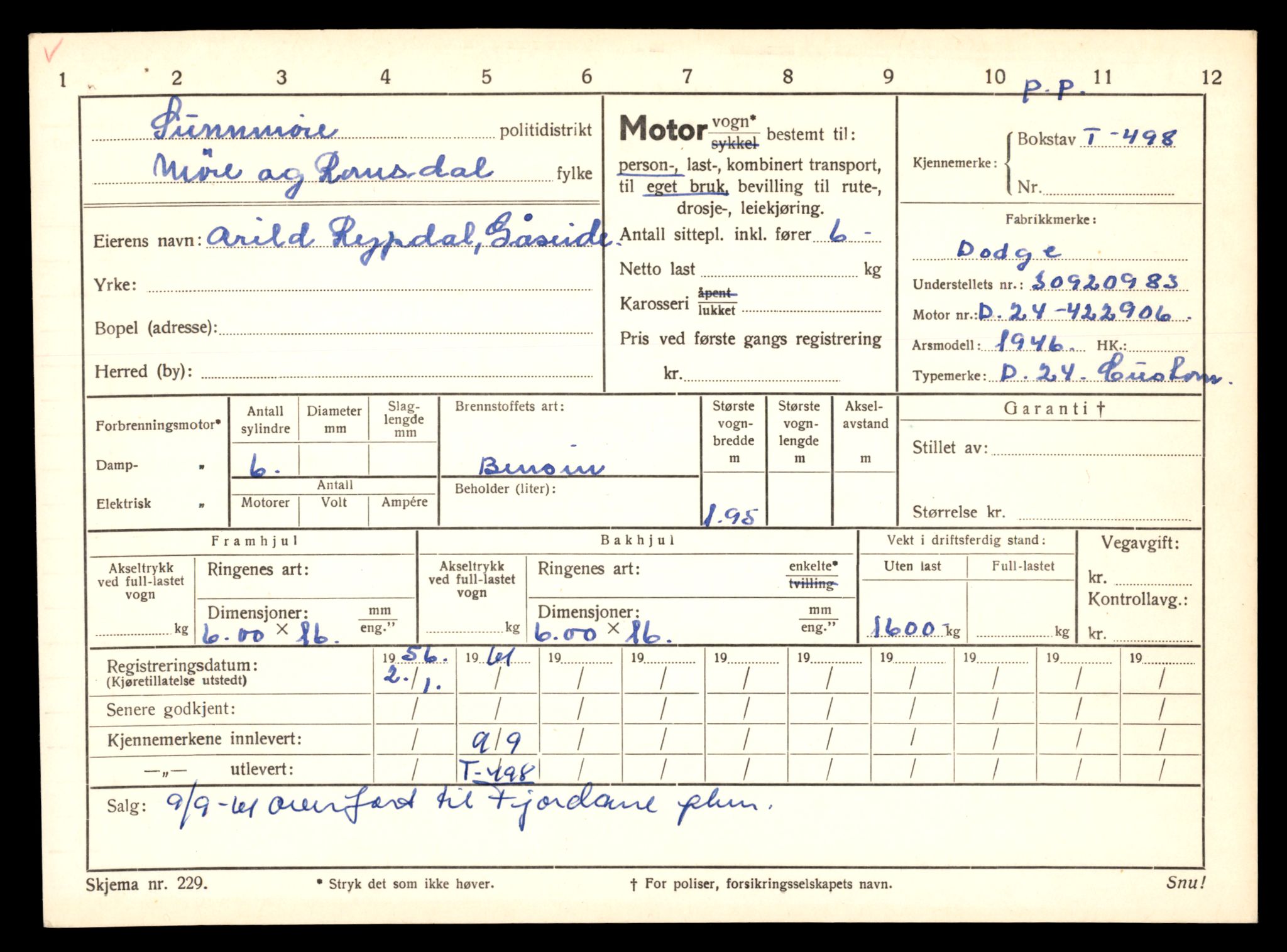 Møre og Romsdal vegkontor - Ålesund trafikkstasjon, SAT/A-4099/F/Fe/L0005: Registreringskort for kjøretøy T 443 - T 546, 1927-1998, p. 1451